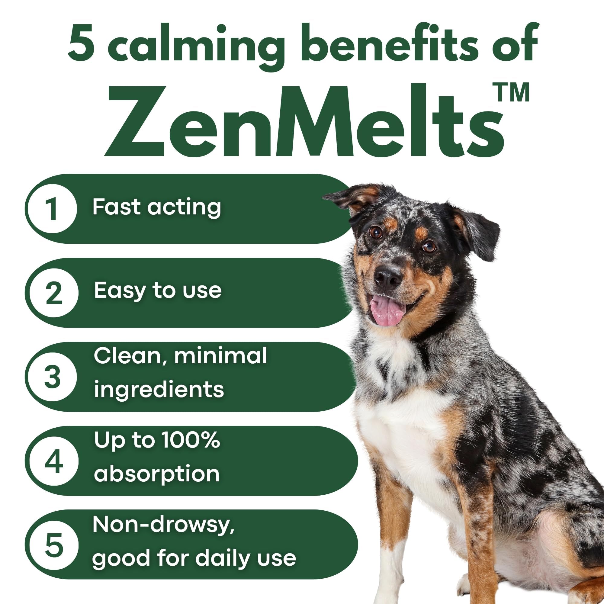 PetPax Co. ZenMelts Dogs Anxiety Relief Calming 30 Strips - Anti Anxiety for Dogs During Fireworks, Storms & Separation - Non-Dr