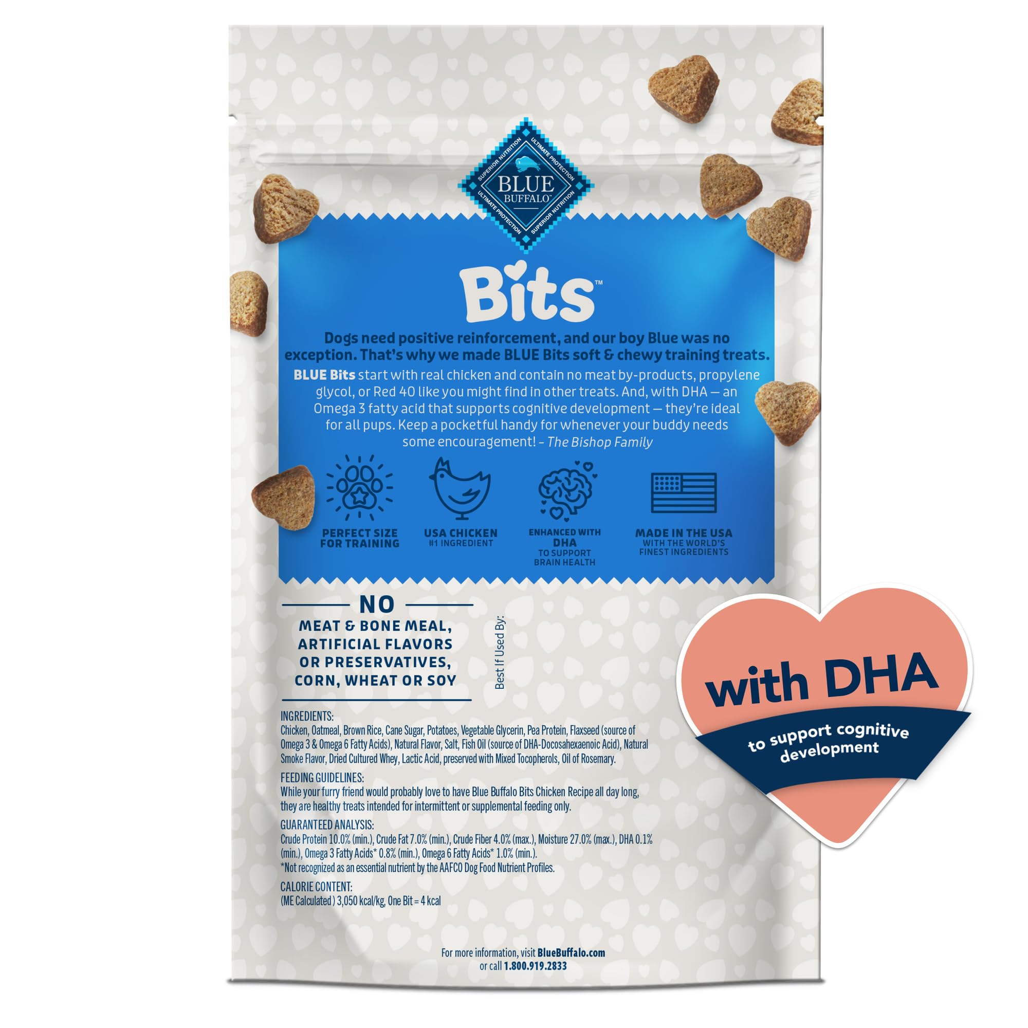 Blue Buffalo BLUE Bits Natural Soft-Moist Training Dog Treats, Chicken Recipe 11-oz Bag