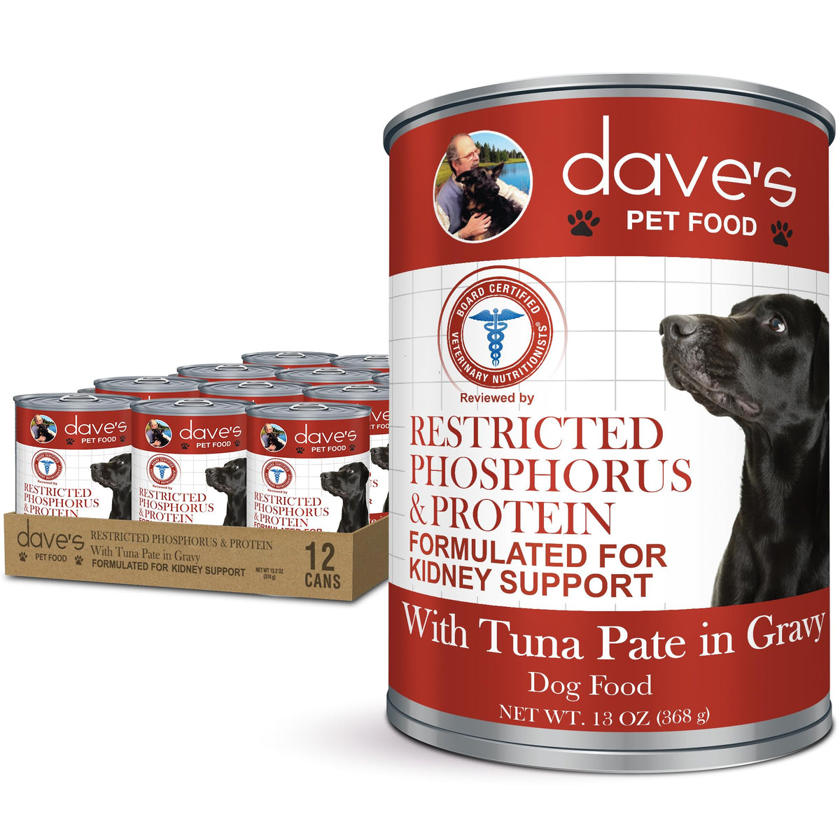 Dave'S Pet Food Kidney Support For Dogs (Tuna Pate), Non-Prescription Low Phosphorus, Low Sodium, Canned Wet Dog Food, Renal Kid