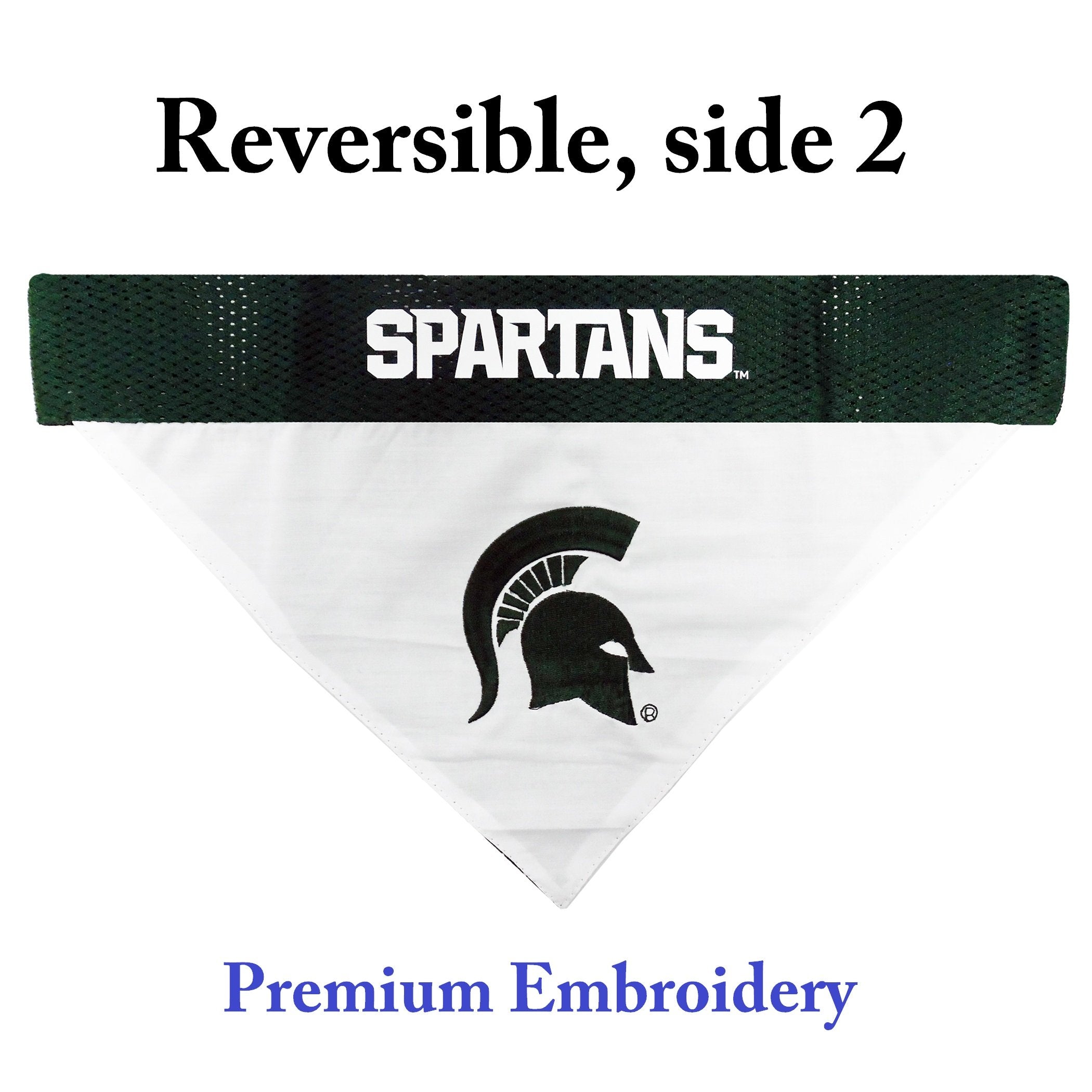 Pets First Collegiate Pet Accessories, Reversible Bandana, Michigan State Spartans, Large/X-Large