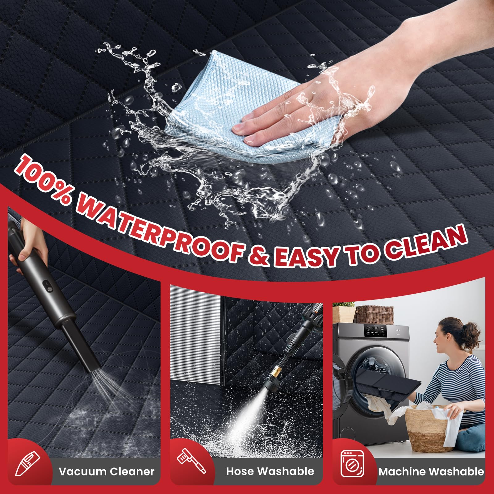 Leather Dog Car Seat Cover, Pets Waterproof Back Seat Cover, 400 Lbs Extender Hard Bottom, Duty Scratch Proof Nonslip Durable So