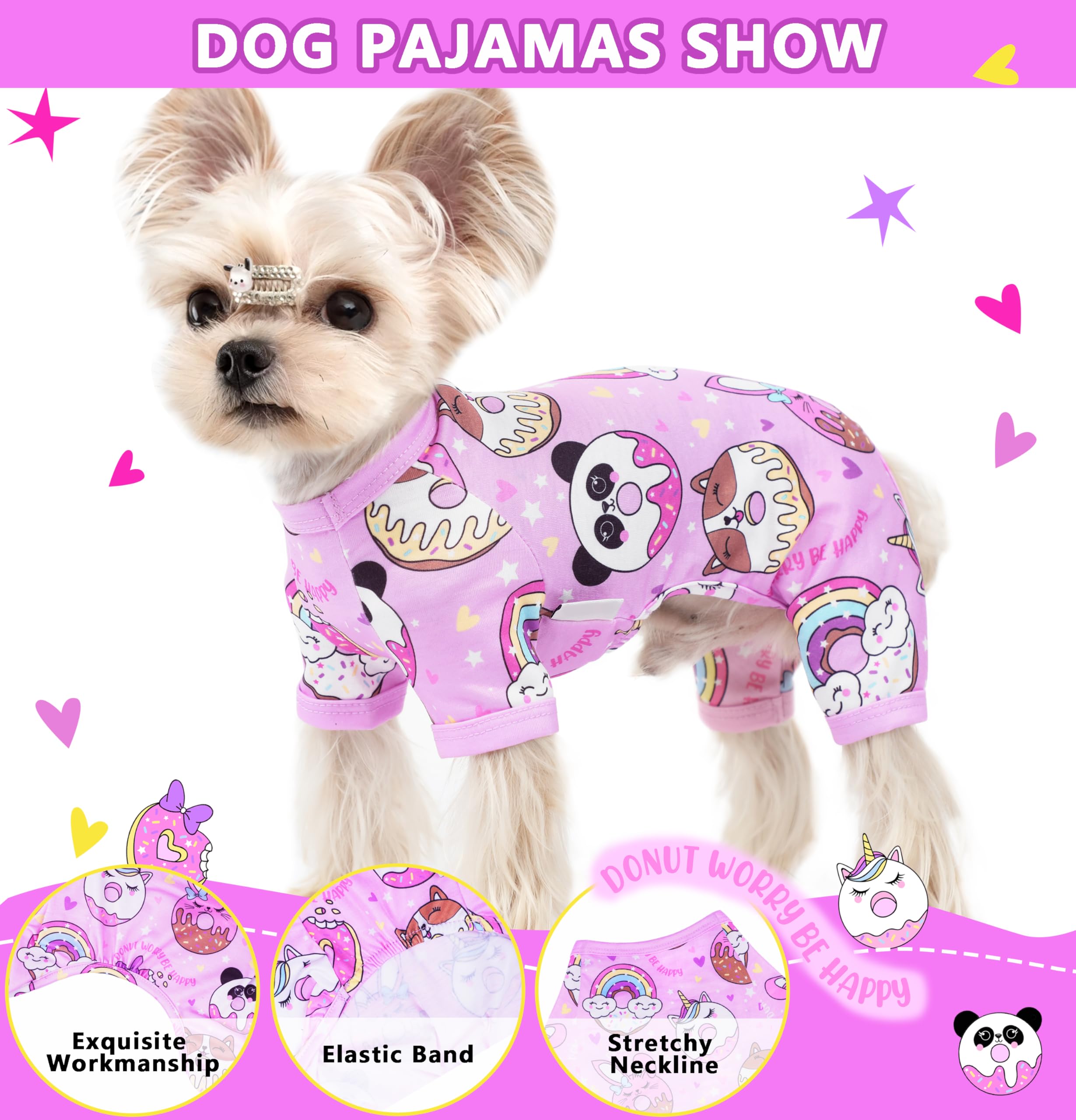 Dog Pjs Xs~Xxl Small Medium Dog Clothes Cute Puppy Pajamas Doggie Onesie For Summer Bright Patterns Pet Clothes Cat Onesie 4-Leg