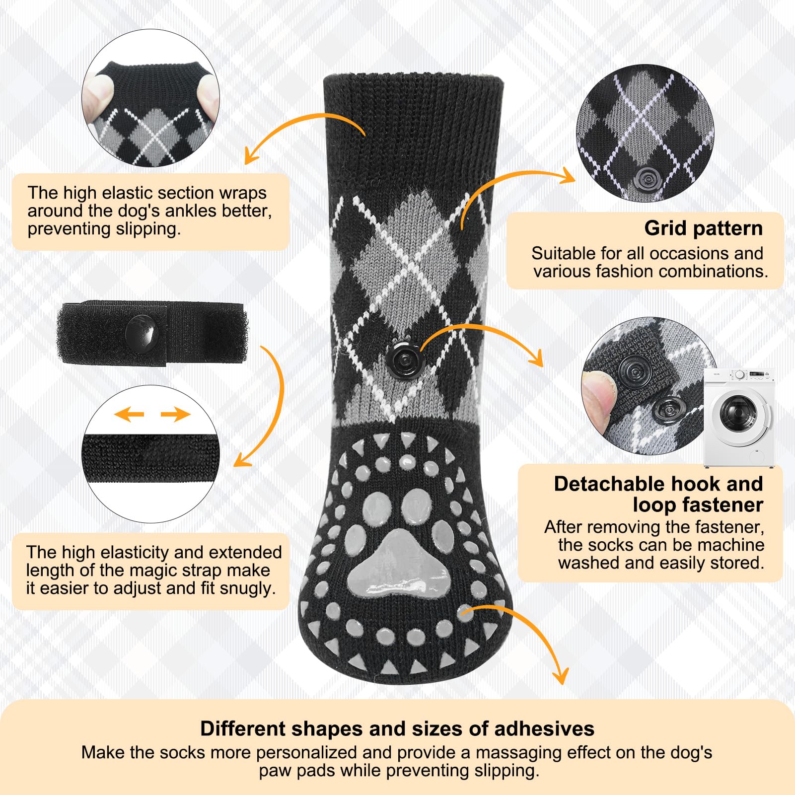 Beautyzoo Dog Socks To Prevent Licking Paws, Dog Shoes For Hot Pavement Small Medium Large Senior Dogs Booties, Non Slip Dog Boo