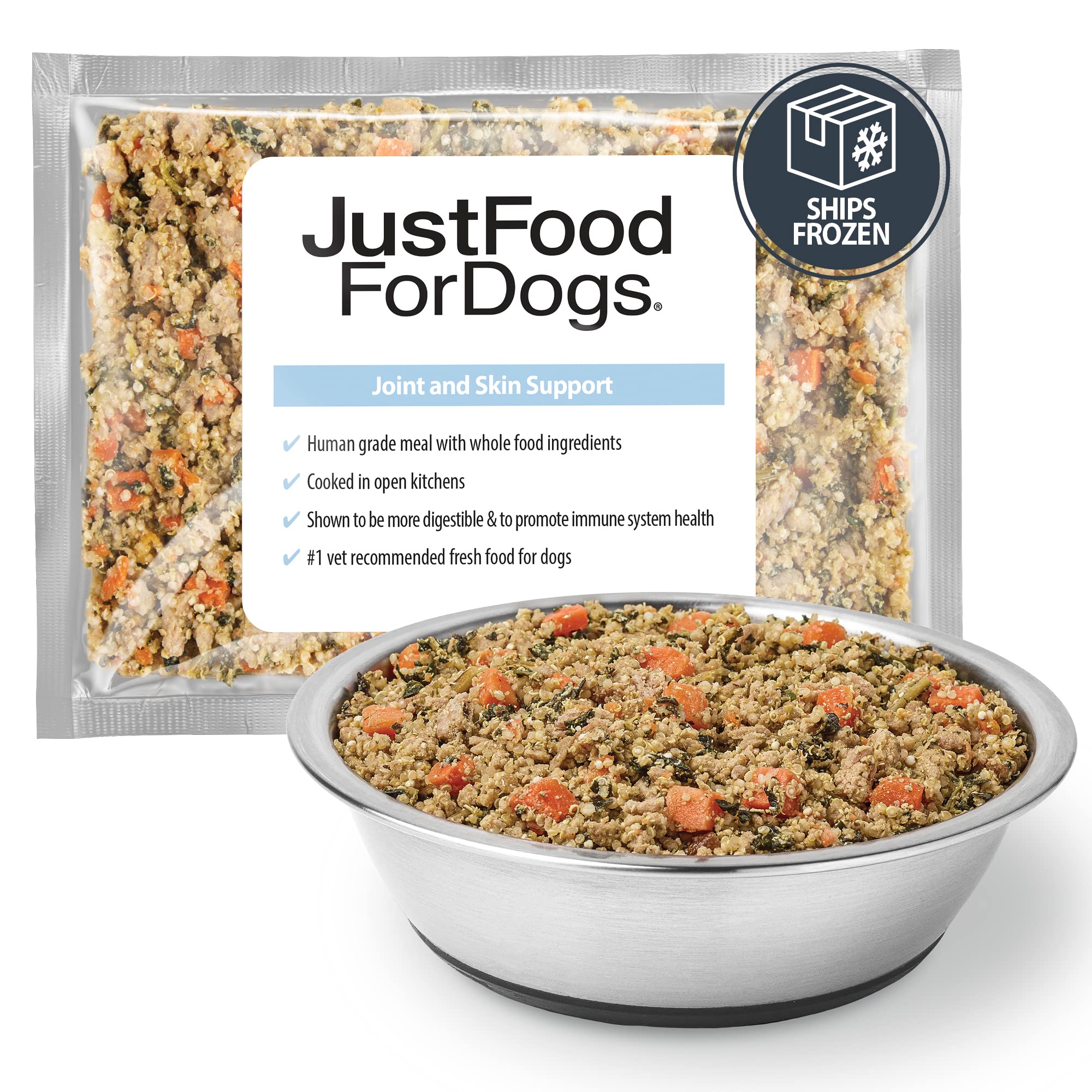 JustFoodForDogs Frozen Fresh Dog Food for Sensitive Skin Allergies, Joint Health, Complete Meal or Human Grade Dog Food Topper,