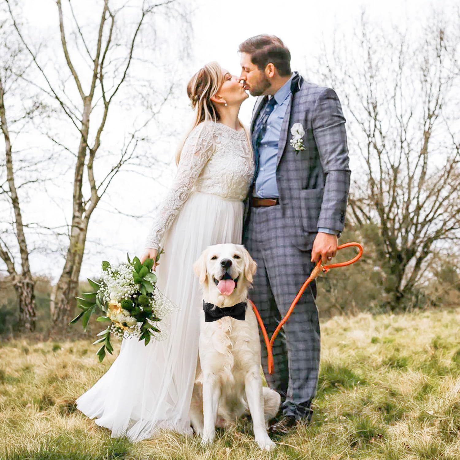 Segarty Dog Bowtie, Adjustable Black Bowtie Collar For Large Dogs, Durable Dog Neck Tie Tuxedo Comfortable Cotton Boy Pets Bows