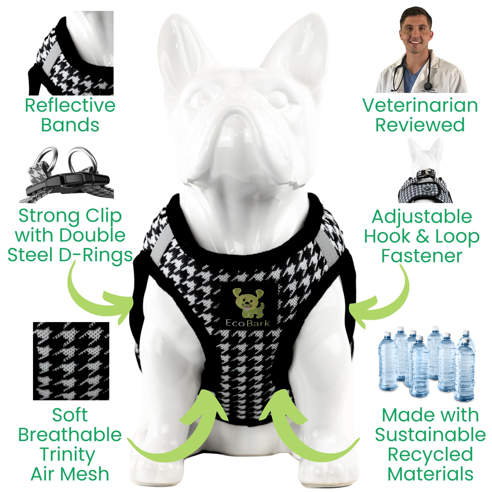 Ecobark Step In Dog Harness Reflective Soft Ultra Padded Mesh Dog Harnesses For Xxs, Xs, Small, And Medium Dogs Eco-Friendly Com