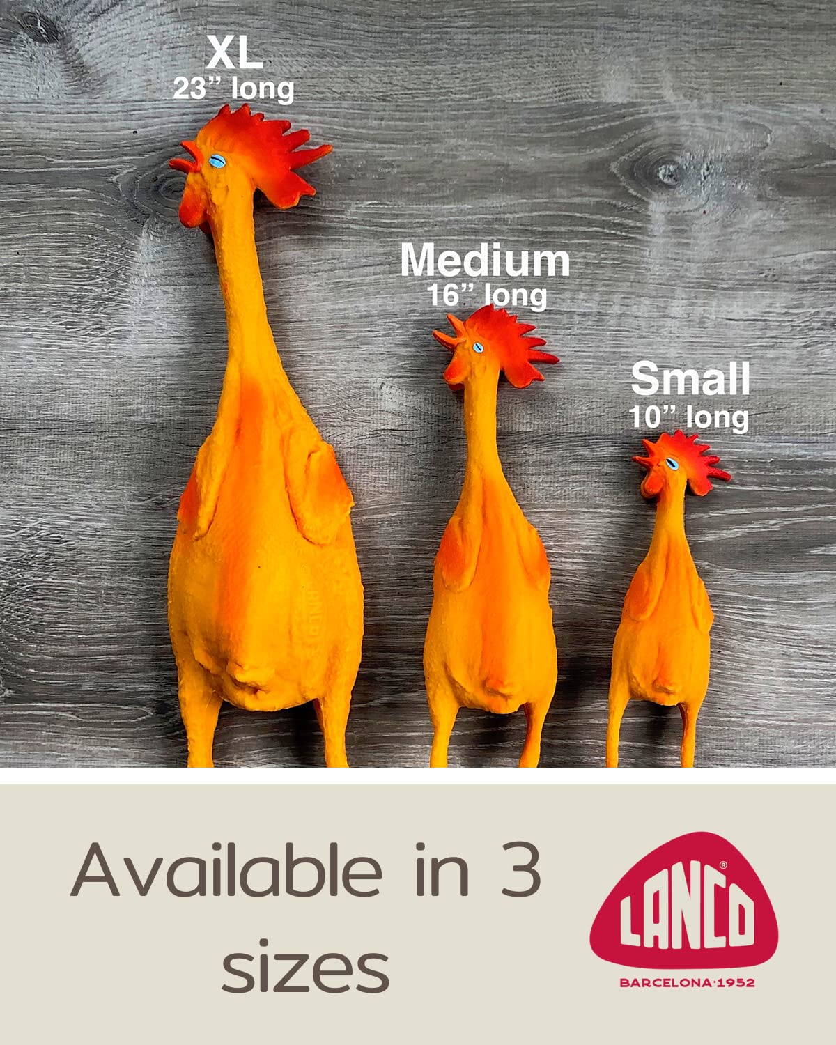 Rubber Chicken Dog Toys - Natural Rubber (Latex) - Small Breeds Puppies Lead-Free Chemical-Free - Complies With Same Safety Standards As Baby Toys - Soft Unstuffed Squeaky (Small)