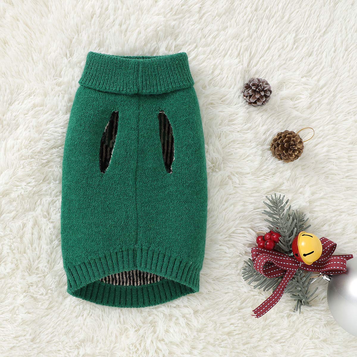 Zjyufy Dog Sweater Holiday Christmas Dog Winter Knitwear Christmas Dog Sweatshirt Reindeer Warm Clothes For Small Dogs Puppy Pug