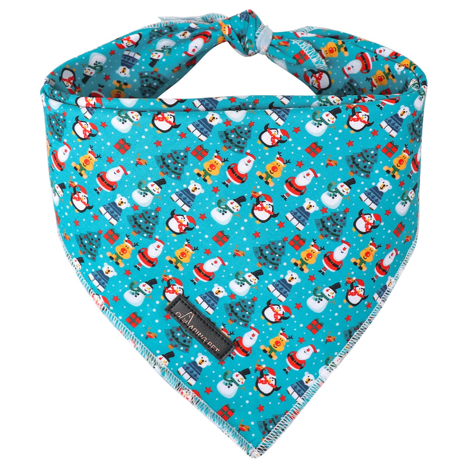 Aring Pet Christmas Dog Bandana - Cute Blue Triangle Bib, Soft Comfortable Christmas Tree Pet Scarf For Small To Large Dogs And 