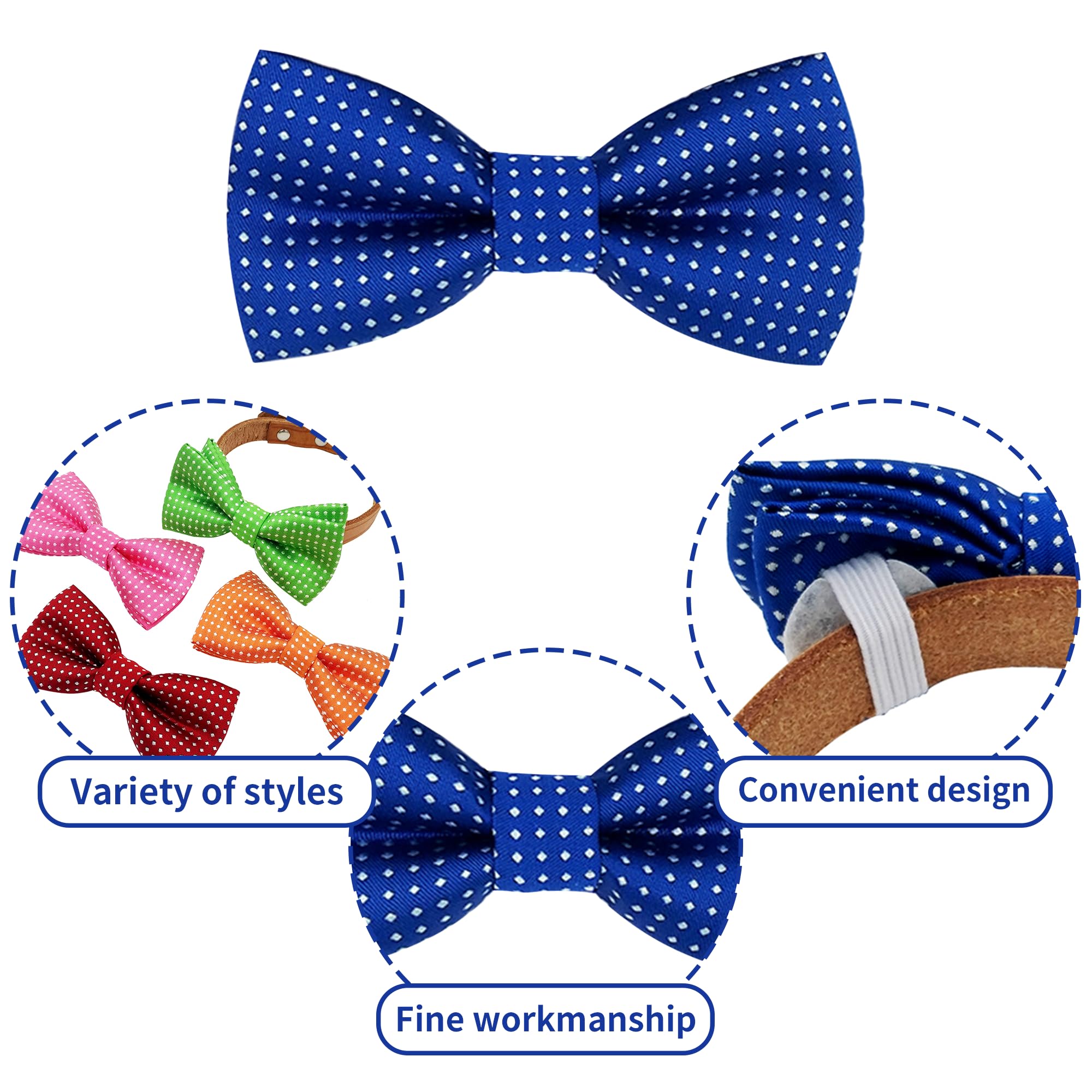 PET SHOW 8 Colors Dot Small Dogs Collar Embellishment Attachment Bow ties Puppies Cats Collar Charms Accessories Slides Bowties
