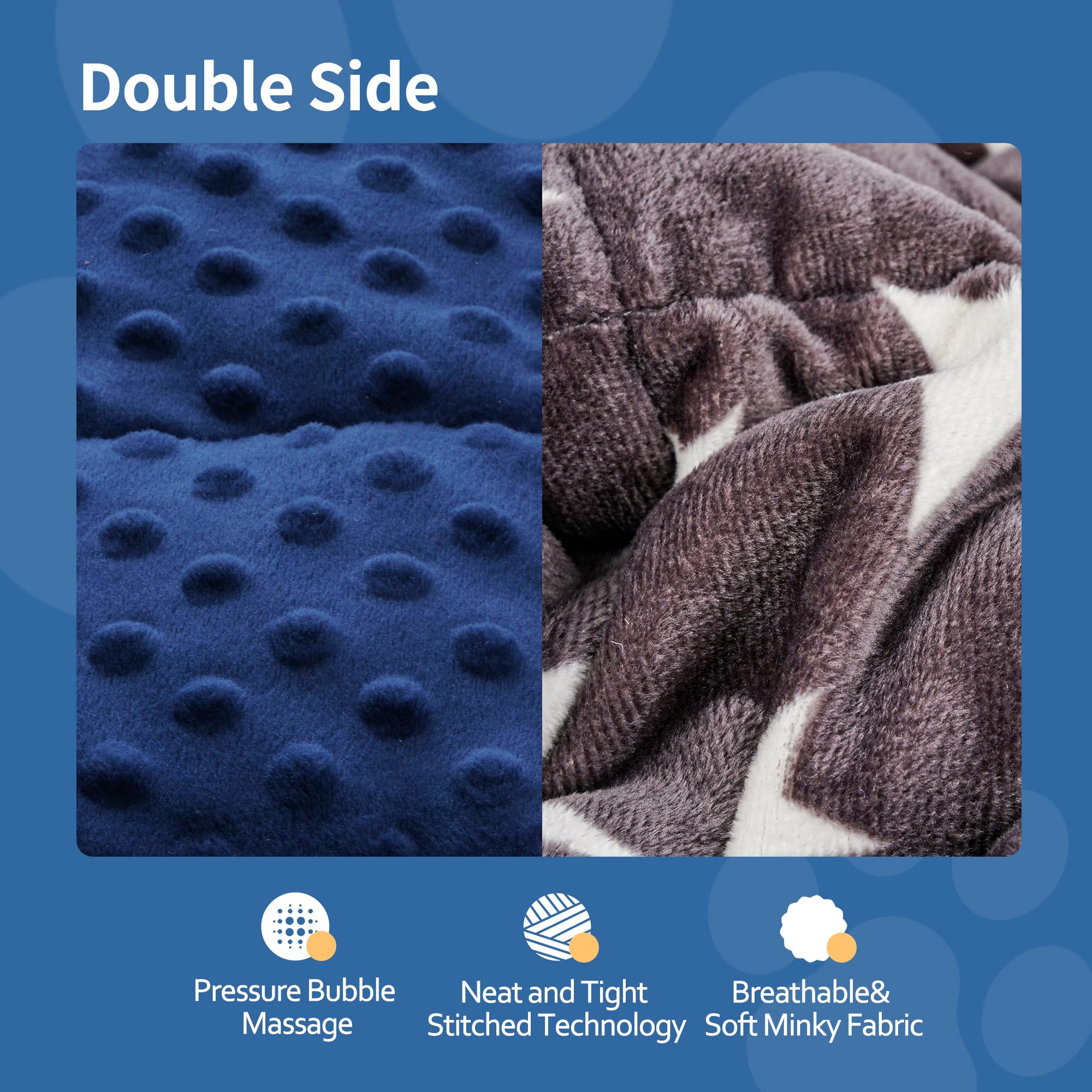 LaSyL Blanket for Pets | Thunder Blanket for Dogs Anxiety | Premium Soft Minky | Relaxation & Calming & Anti Anxiety | Blue Grey