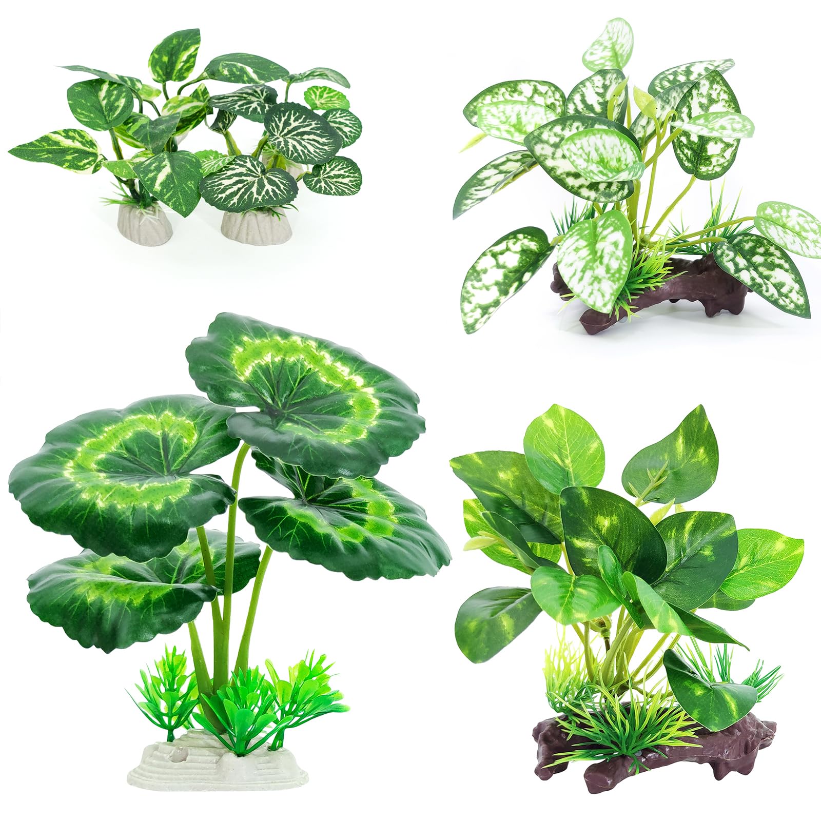 Vtapliea Betta Fish Tank Accessories 7 Pack Silk Aquarium Plants Decoration Artificial Fish Tank Plants Set for Aquariums Decor