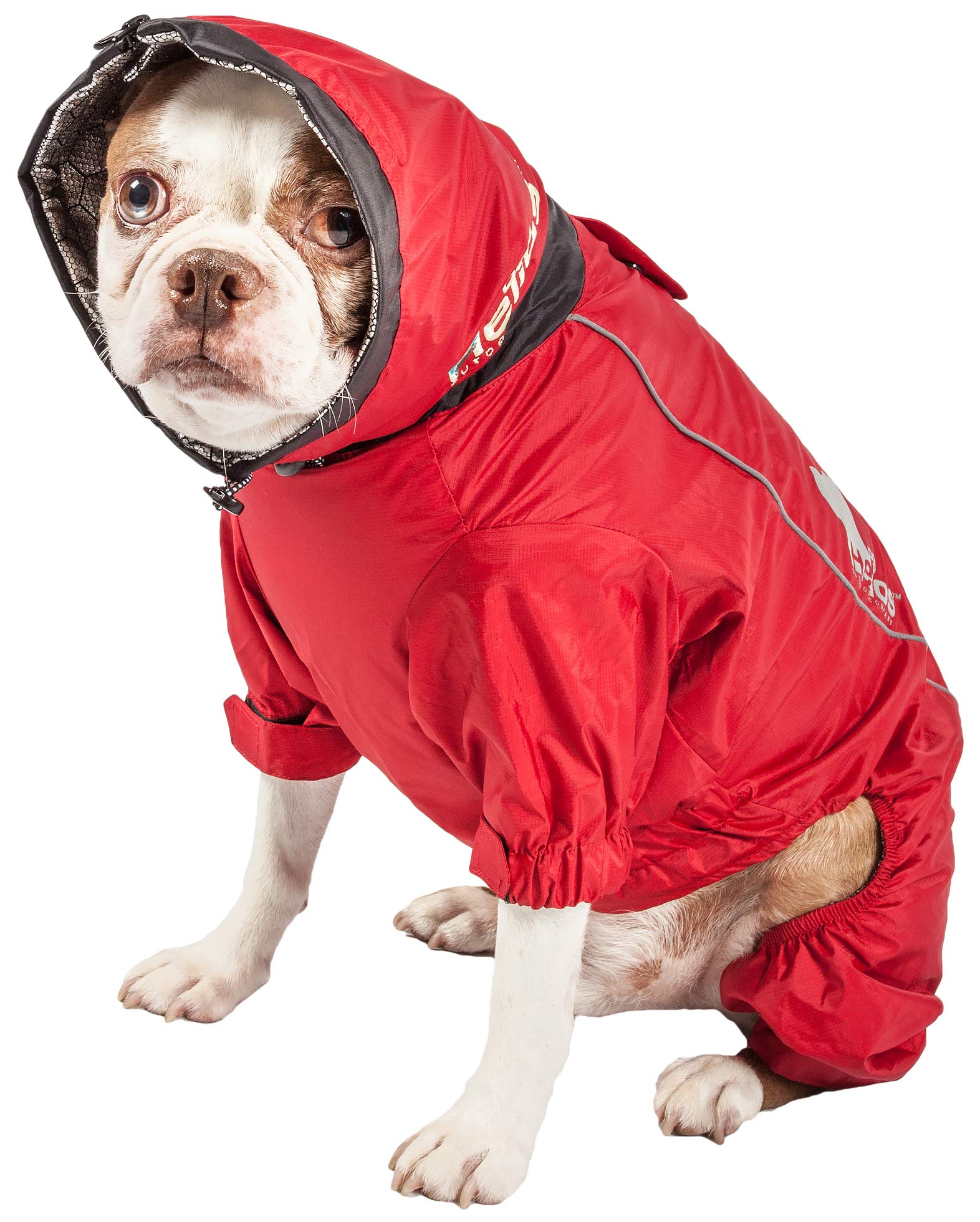 Doghelios 'Weather-King' Windproof Waterproof And Insulated Adjustable Full Bodied Pet Dog Jacket Coat W/ Heat Retention Technology, X-Small, Red