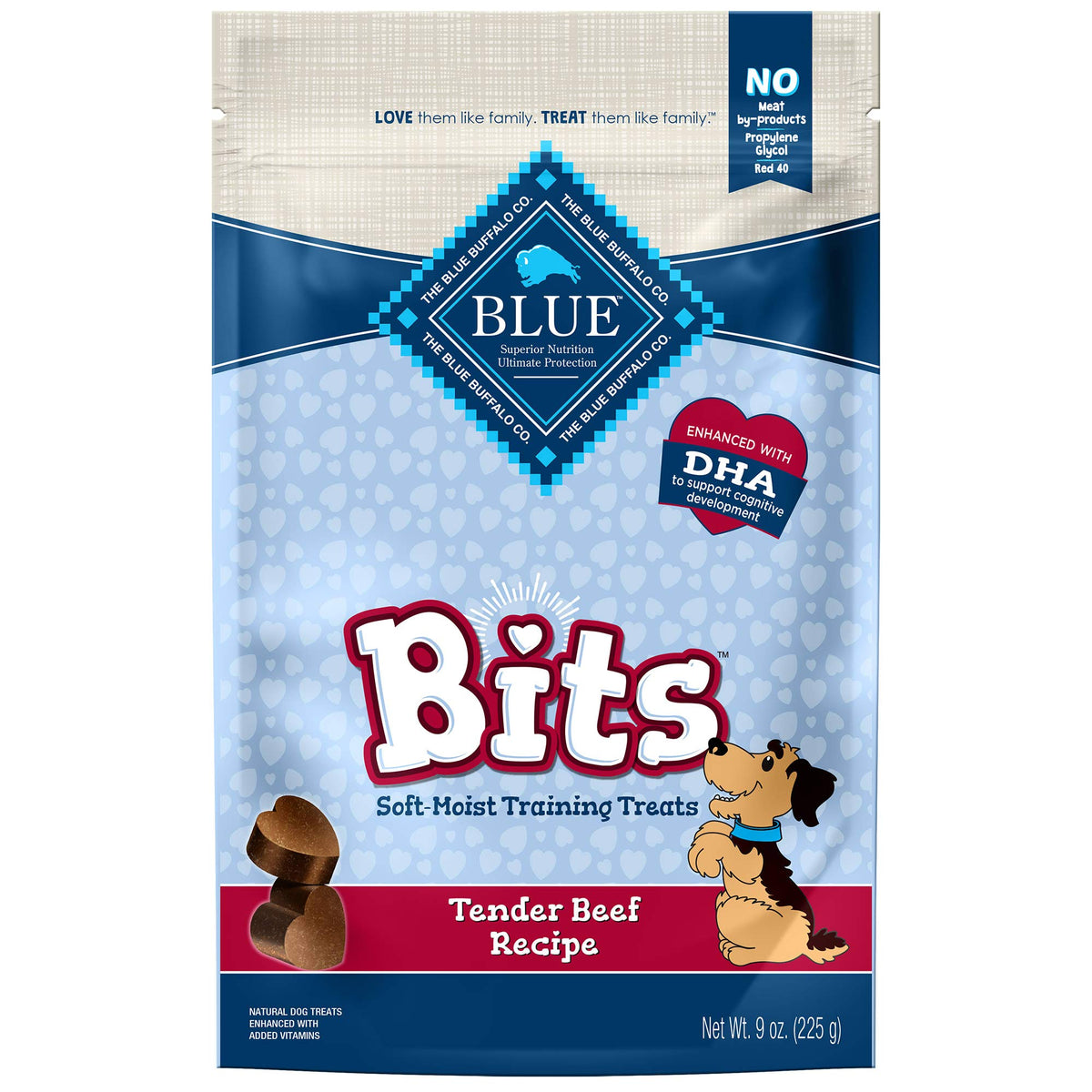 Blue Buffalo Blue Bits Natural Soft-Moist Training Dog Treats Beef Recipe 9-Oz Bag