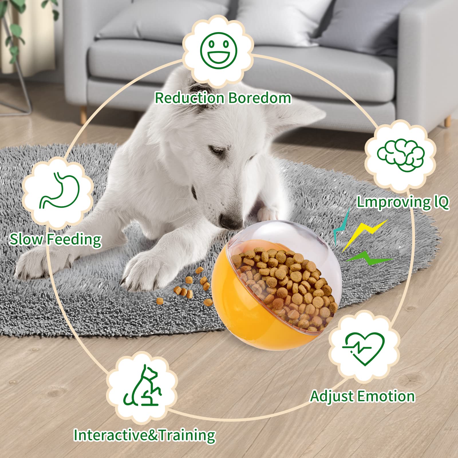 Jokepy Treat Dispensing Dog Toys - Puzzle & Slow Feeder Ball for Large, Medium & Small Dogs, Mentally Stimulating Enrichment Toy