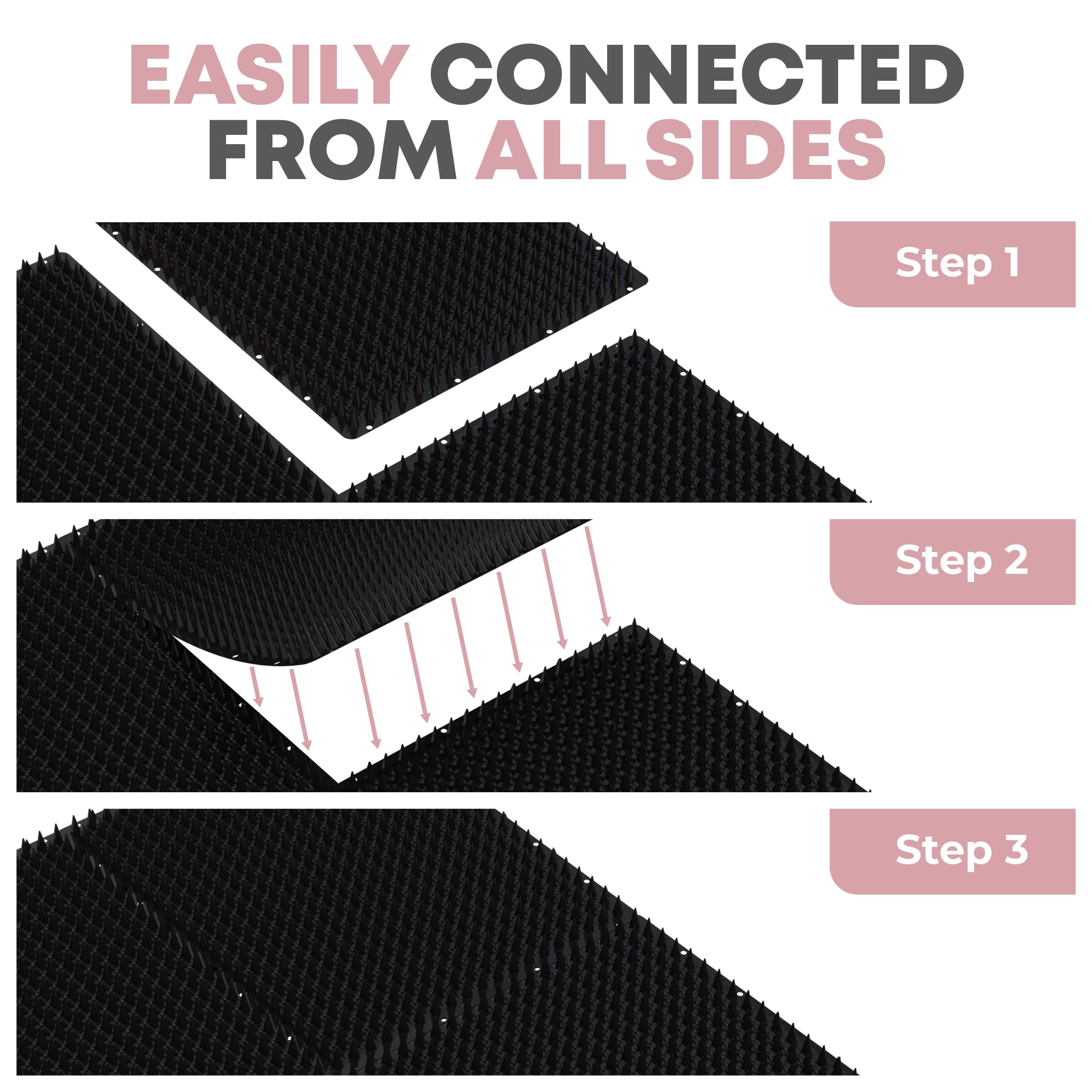 12 Pack Upgraded Black Cat Repellent Mat - 16 x 13 Scat Mat for Cats Has Uneven Spikes is an Effective Scat Mats for Dogs, Stray