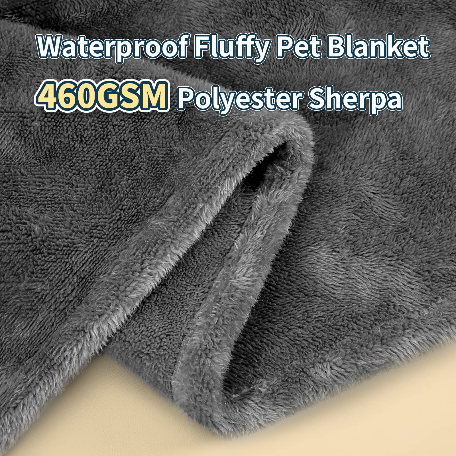 MACEVIA Waterproof Dog Blanket, Fluffy Soft Pet Blankets for Dogs and Cats, Plush Throw Furniture Protector Cover for Sofa Couch
