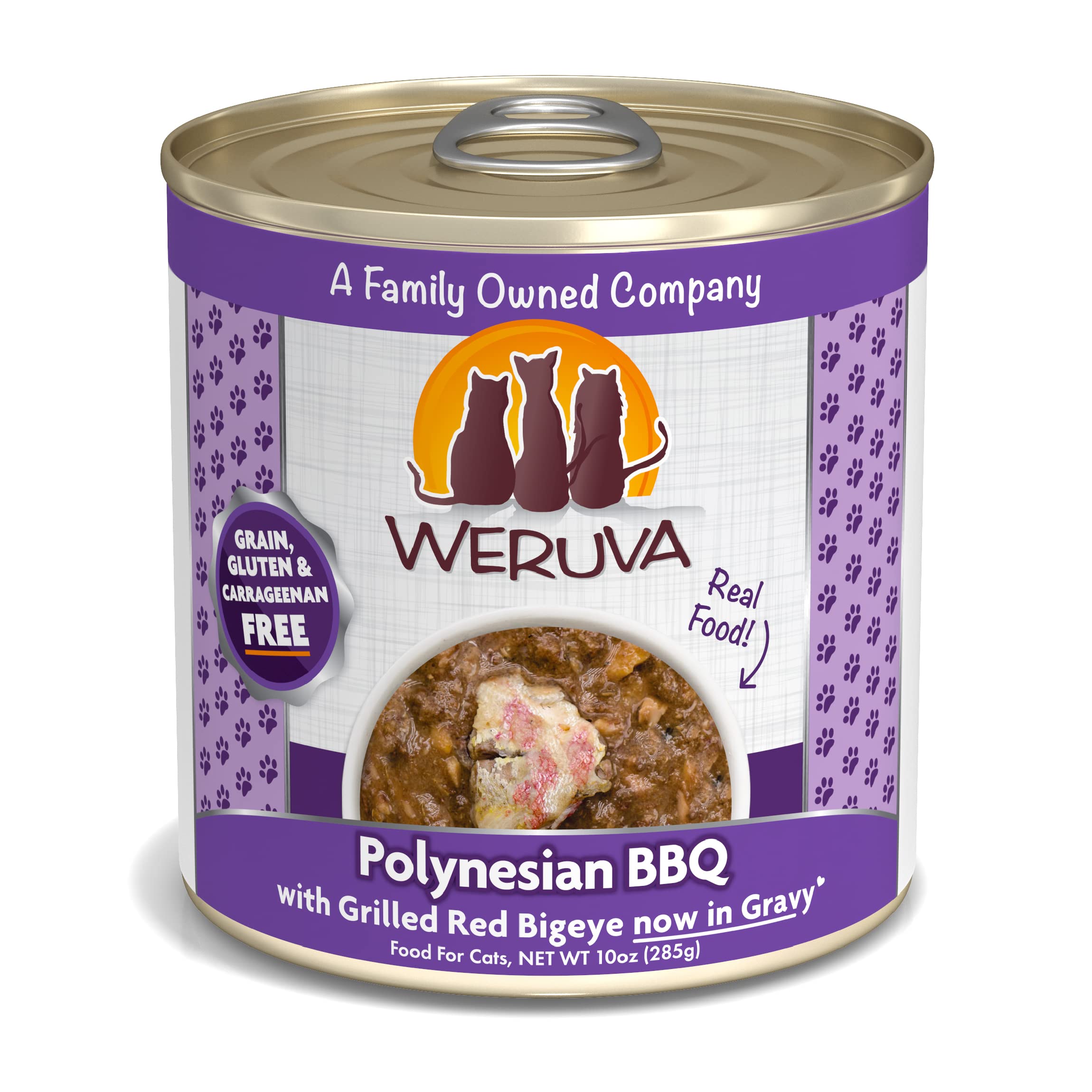 Weruva Classic Cat Food, Polynesian BBQ with Grilled Red Bigeye in Gravy, 10oz Can (Pack of 12)