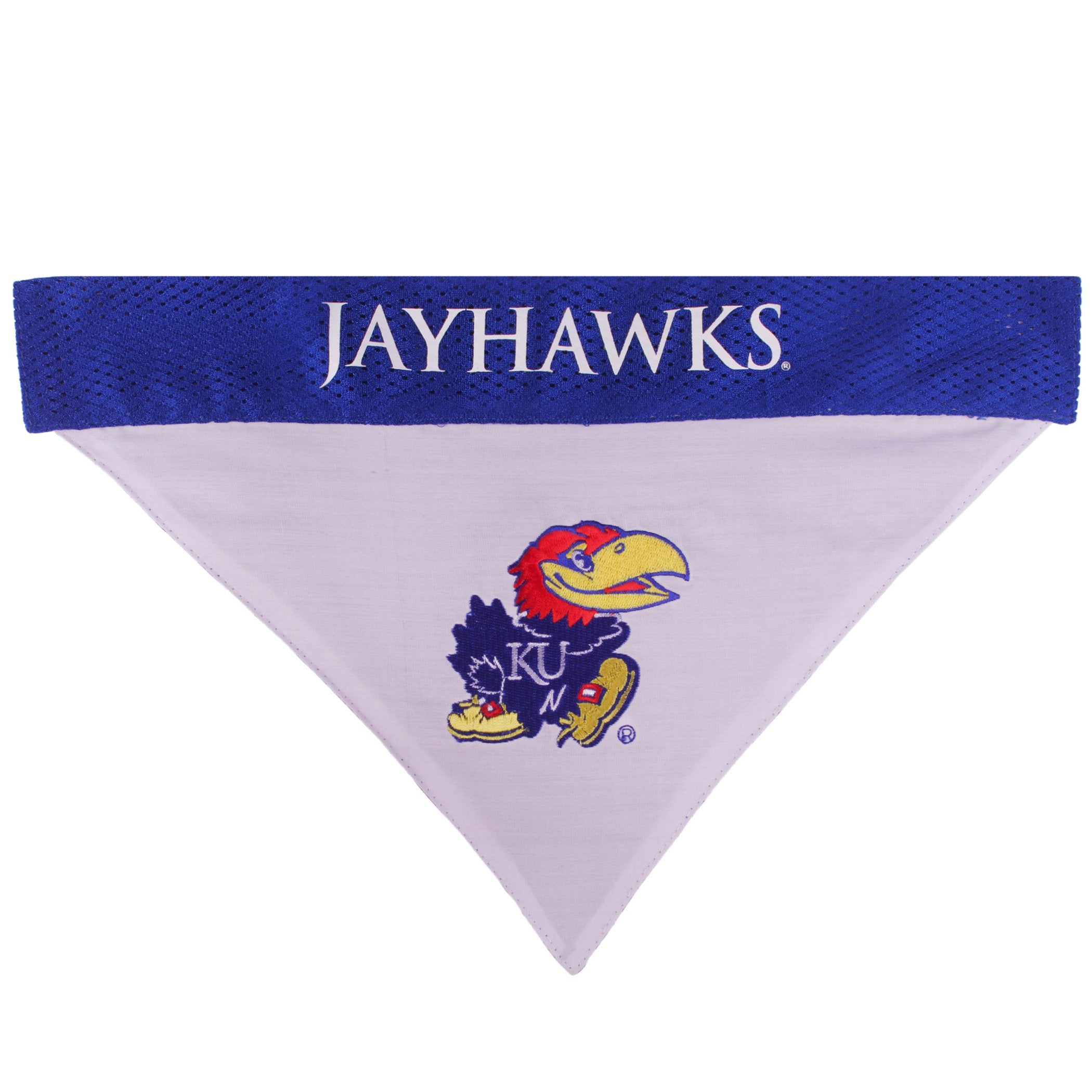 Pets First Collegiate Pet Accessories, Reversible Bandana, Kansas Jayhawks, Small/Medium