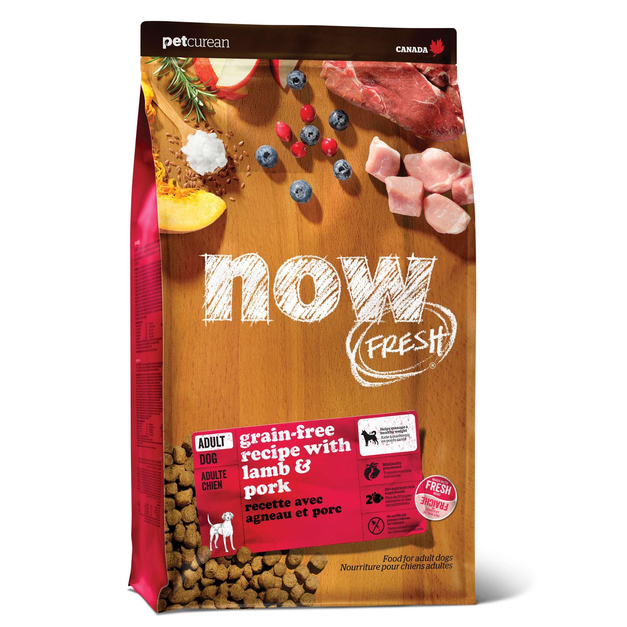 Now Fresh Adult Dry Dog Food, Lamb and Pork Recipe, Grain-Free, Chicken-Free, 3.5 lbs