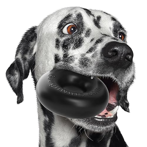 Goughnuts — Dog Toys For Aggressive Chewers | Virtually Indestructible Dog Toys For Medium Breeds Such As Pit Bulls | Heavy Duty Dog Toy | Black