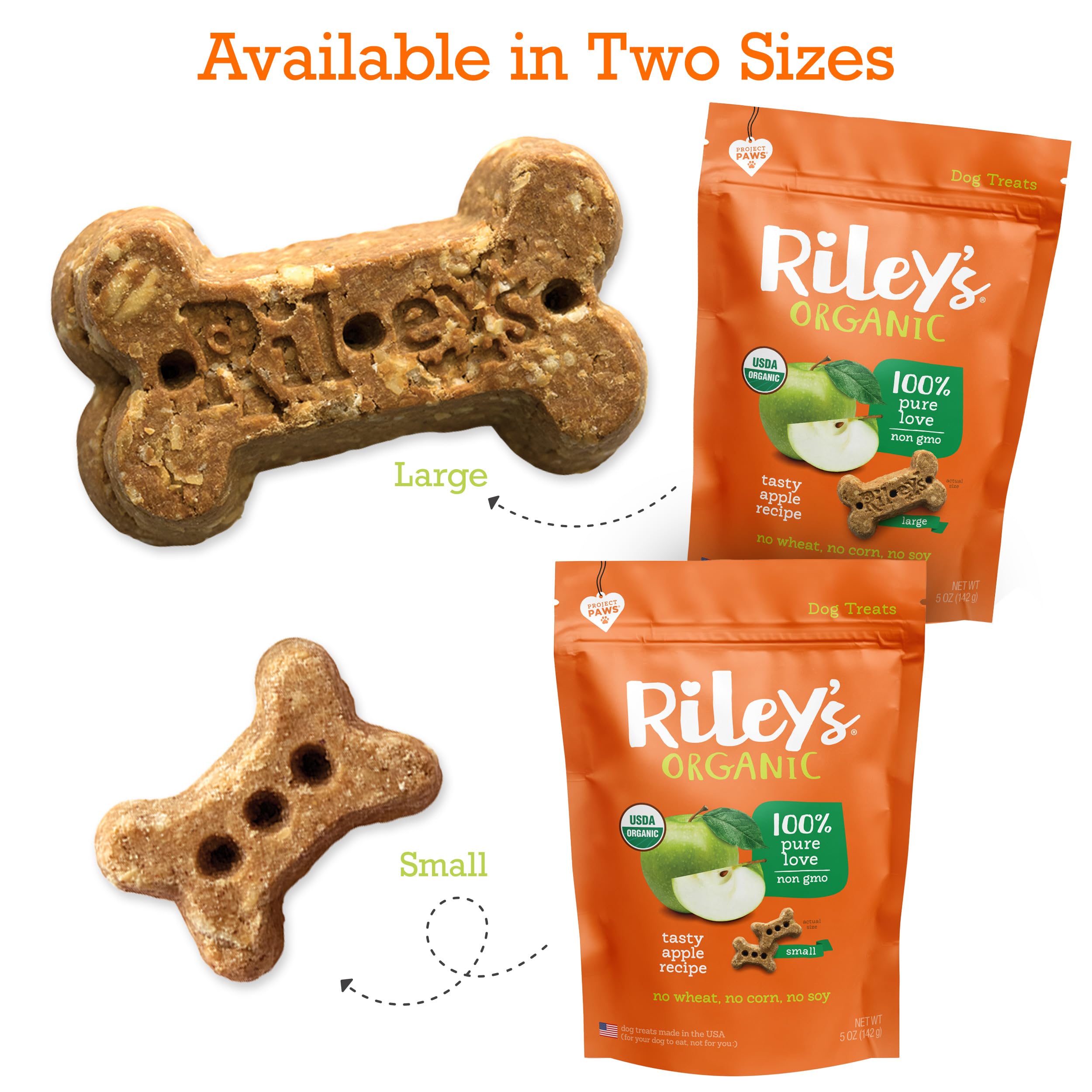 Rileys Tasty Apple Dog Biscuits - Crunchy Dog Treats for Small Dogs - Apple Treats for Dogs - (5oz, Small)