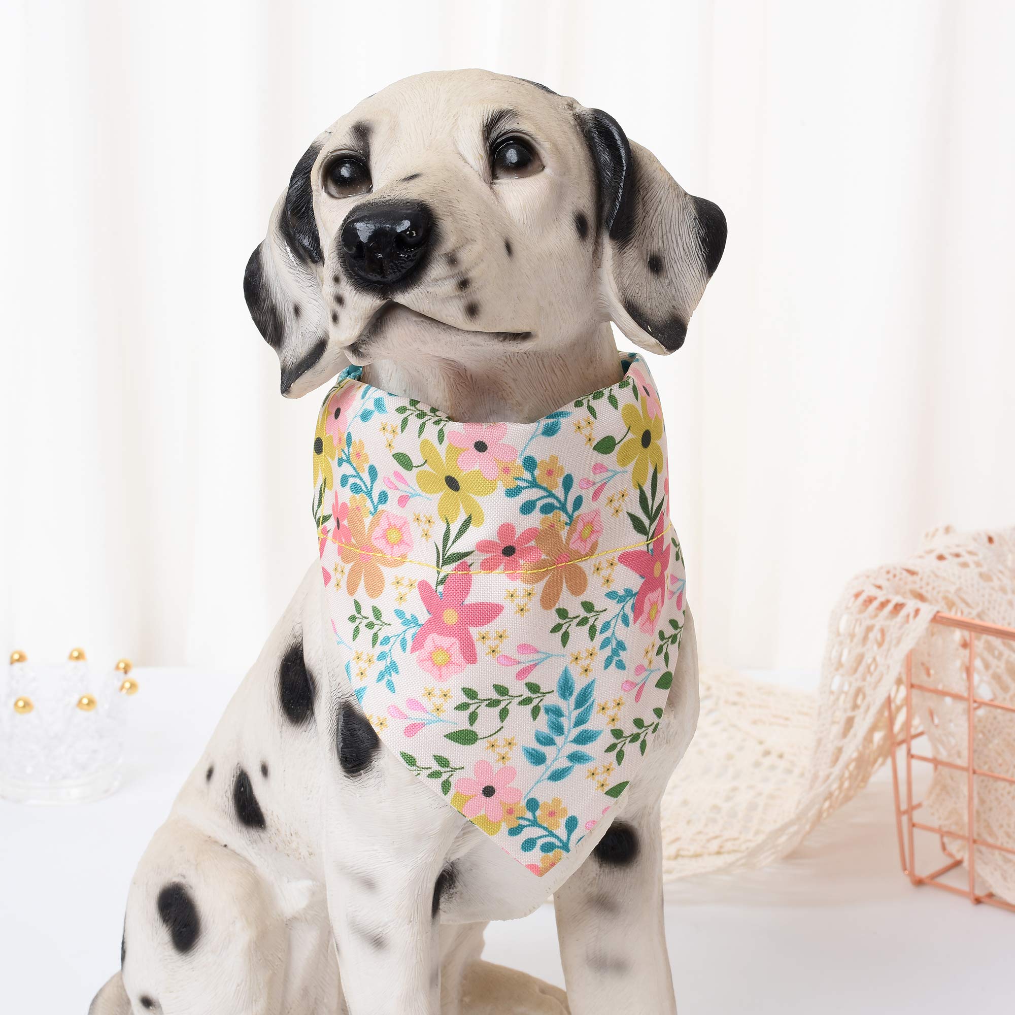 Mile High Life | Cute Bandana Collar | Soft Poly Cotton Fabric Collar For Small Dogs | Flower & Fruit Pattern(Wild Flowers, Band