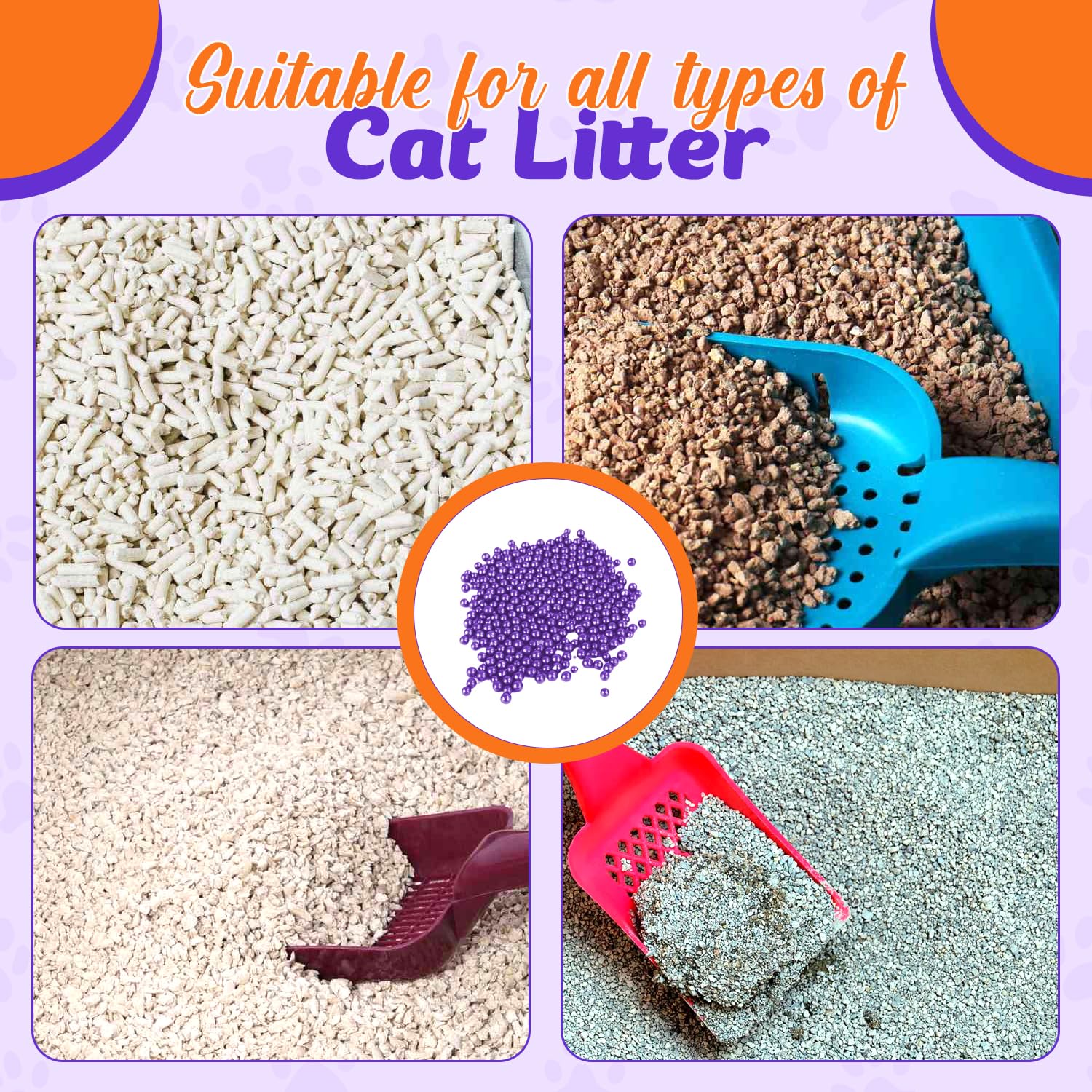 Cat Litter Deodorizer Lavender Scent - Natural Cat Odor Eliminator With Activated Carbon Freshener For Litter Boxes - Soothing L