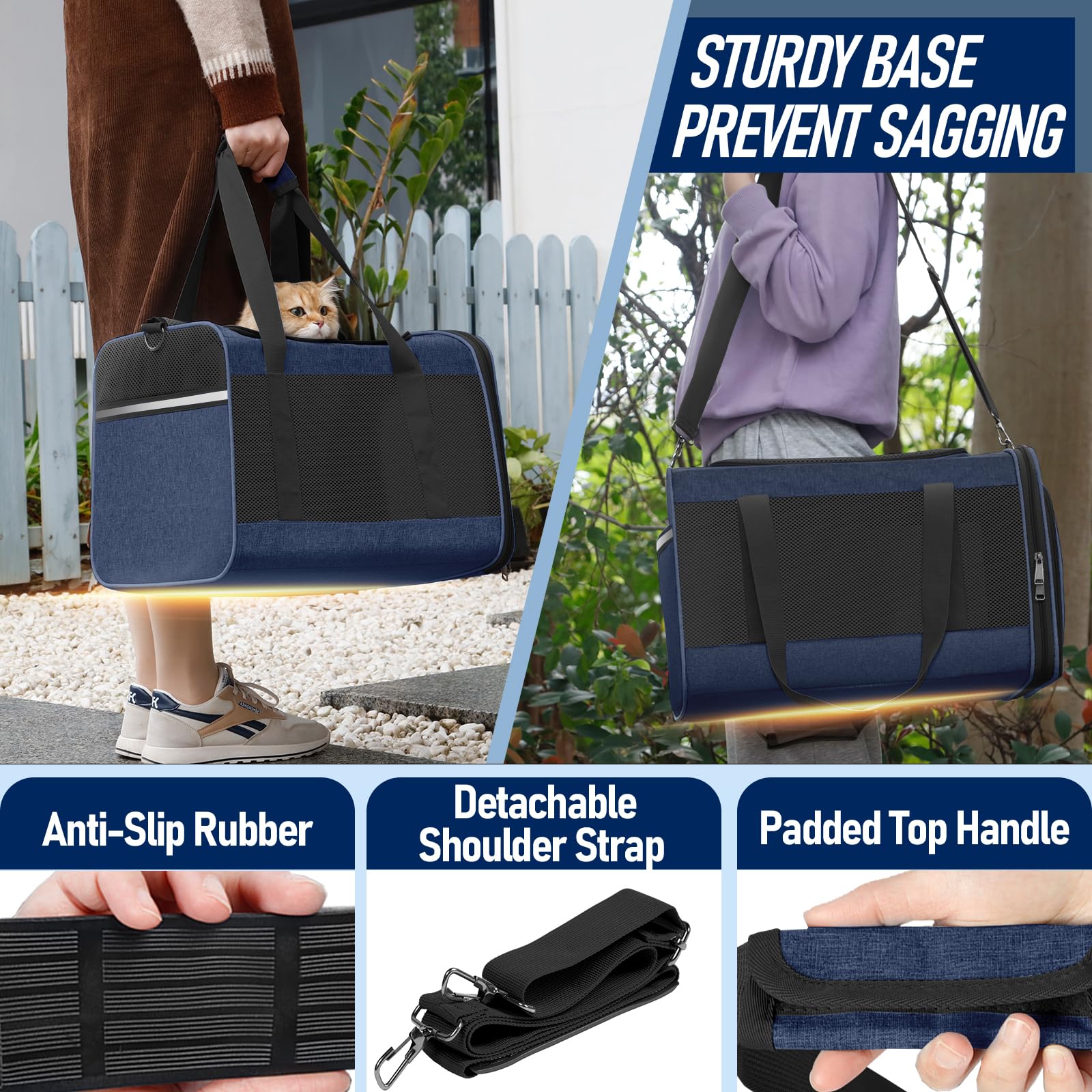 Gapzer Dog Carrier Soft/Cat Crates Large Cat 20 To 25 Pounds/Softsided Pet Car Travel Carry Bag 15 Pound Puppy/Top Open Transpor