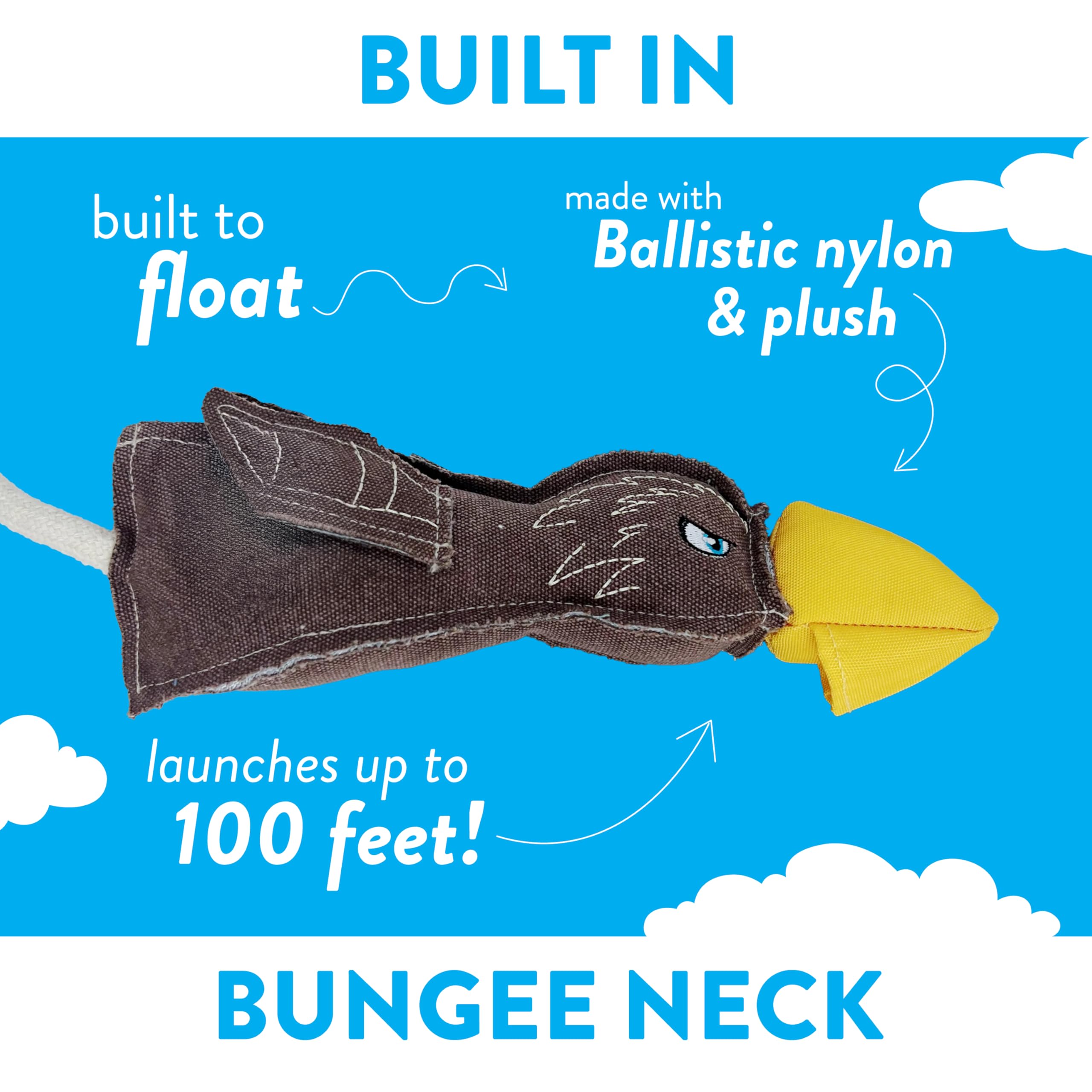 Spunky Pup Fly & Fetch Dog Toy - Durable, Floating, Interactive Bungee Launcher For Fetch And Water Play, Canvas Eagle