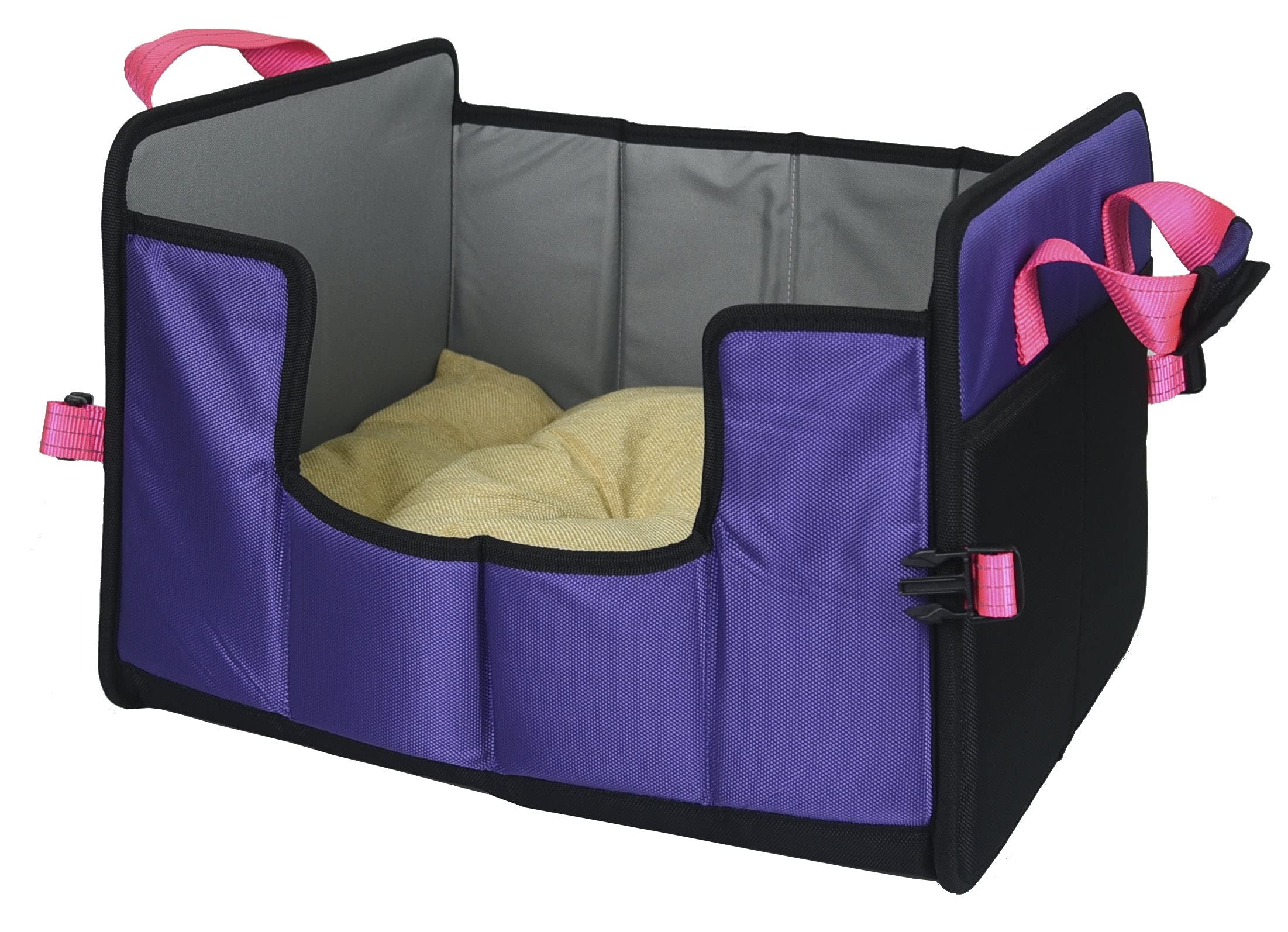 Pet Life Travel-Nest Folding Travel Cat and Dog Bed, LG, Purple