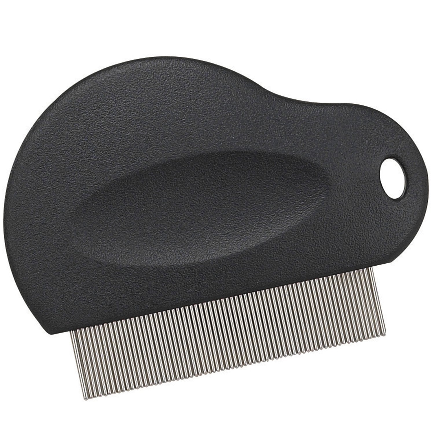 Master Grooming Tools Contoured Grip Flea Combs — Ergonomic Combs For Removing Fleas, Black, 3-Inch