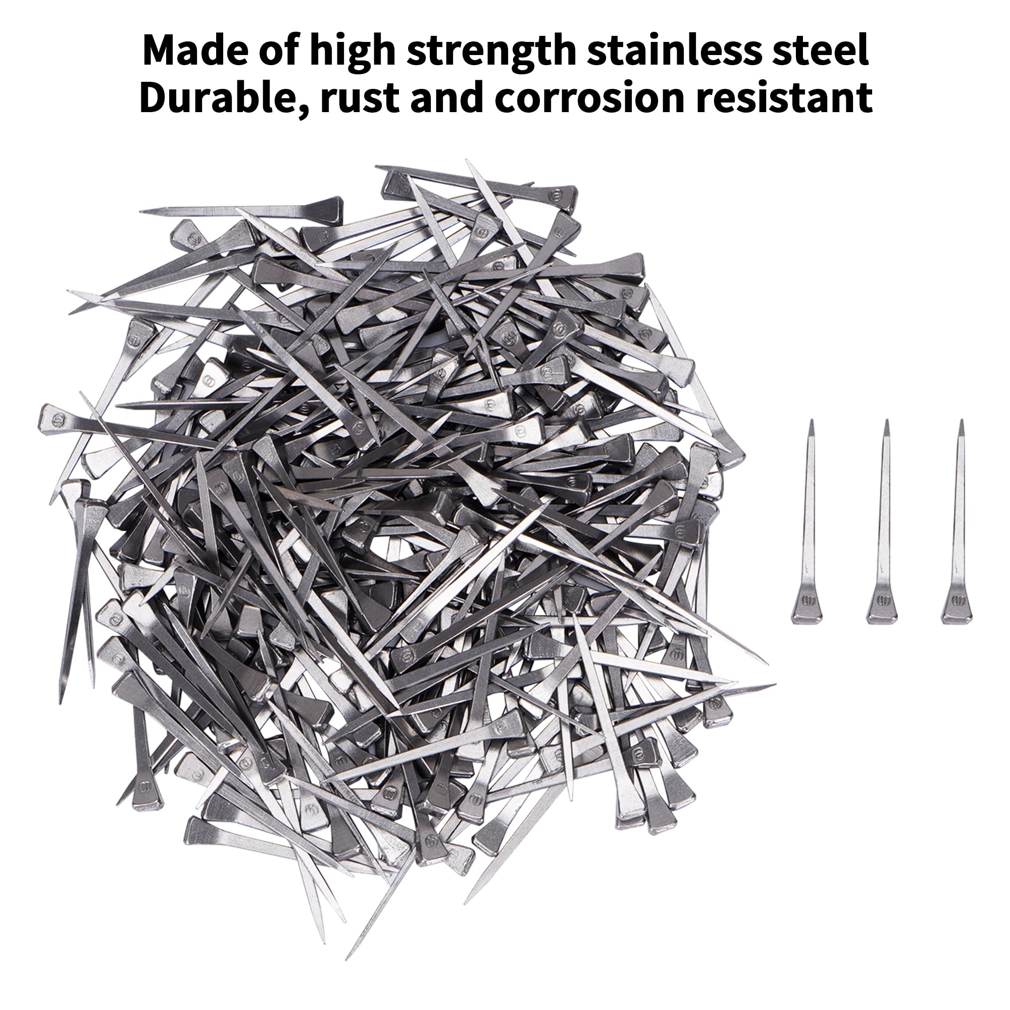 Lukar 250Pcs E5 Horseshoe Nails 2 Inch Stainless Steel Horse Shoe Nails For Stained Glass, Crafts, Horse Training Equestrian Spo