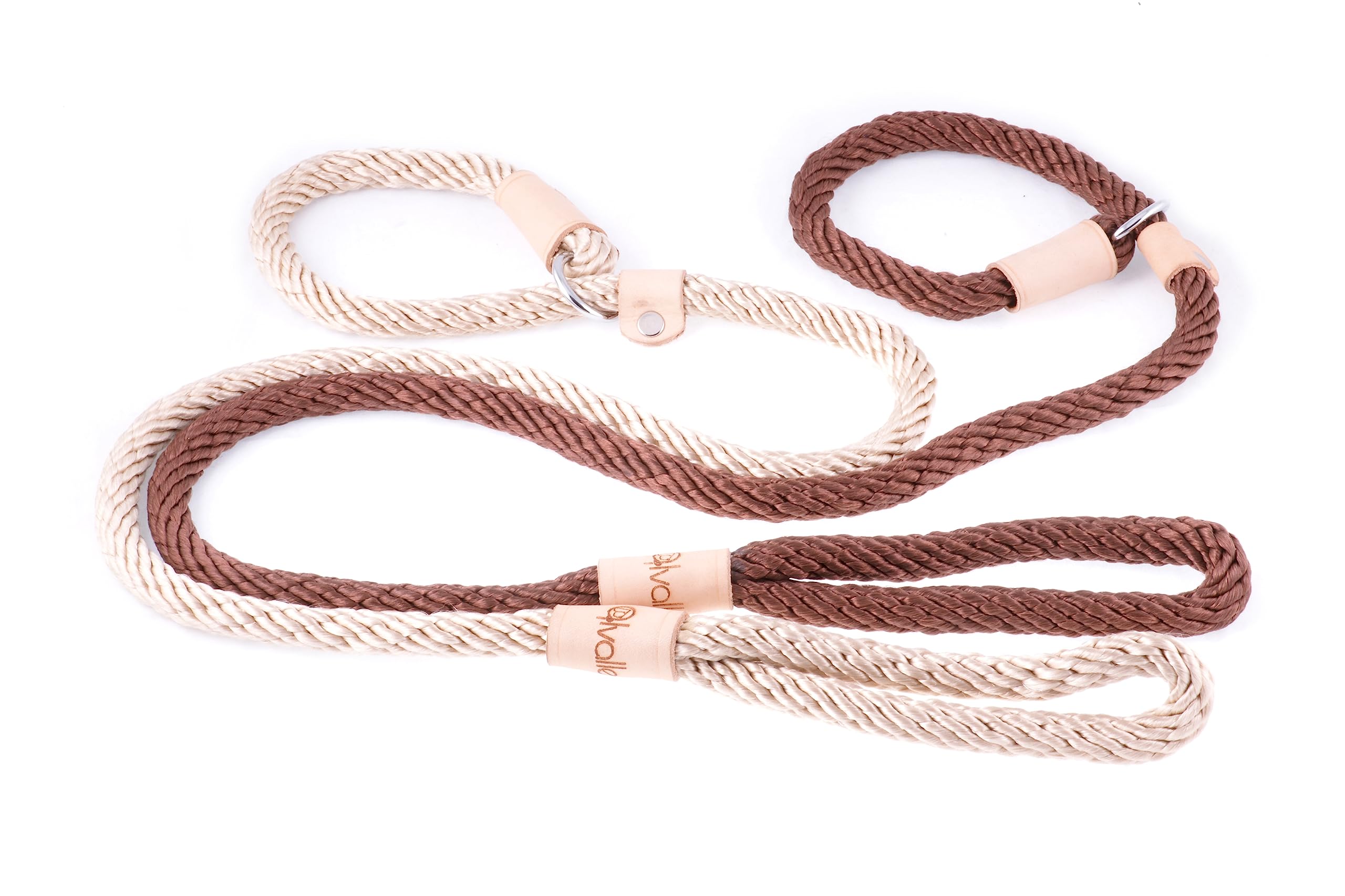 Alvalley Rope Dog Leashes With Stopper - Pet Slip Leads For Dogs - Soft Braided No-Pull Gentle Leash - Adjustable For Small, Medium, Large And Extra Large Dogs (Black, 4Ft Long, 13Mm Thick)