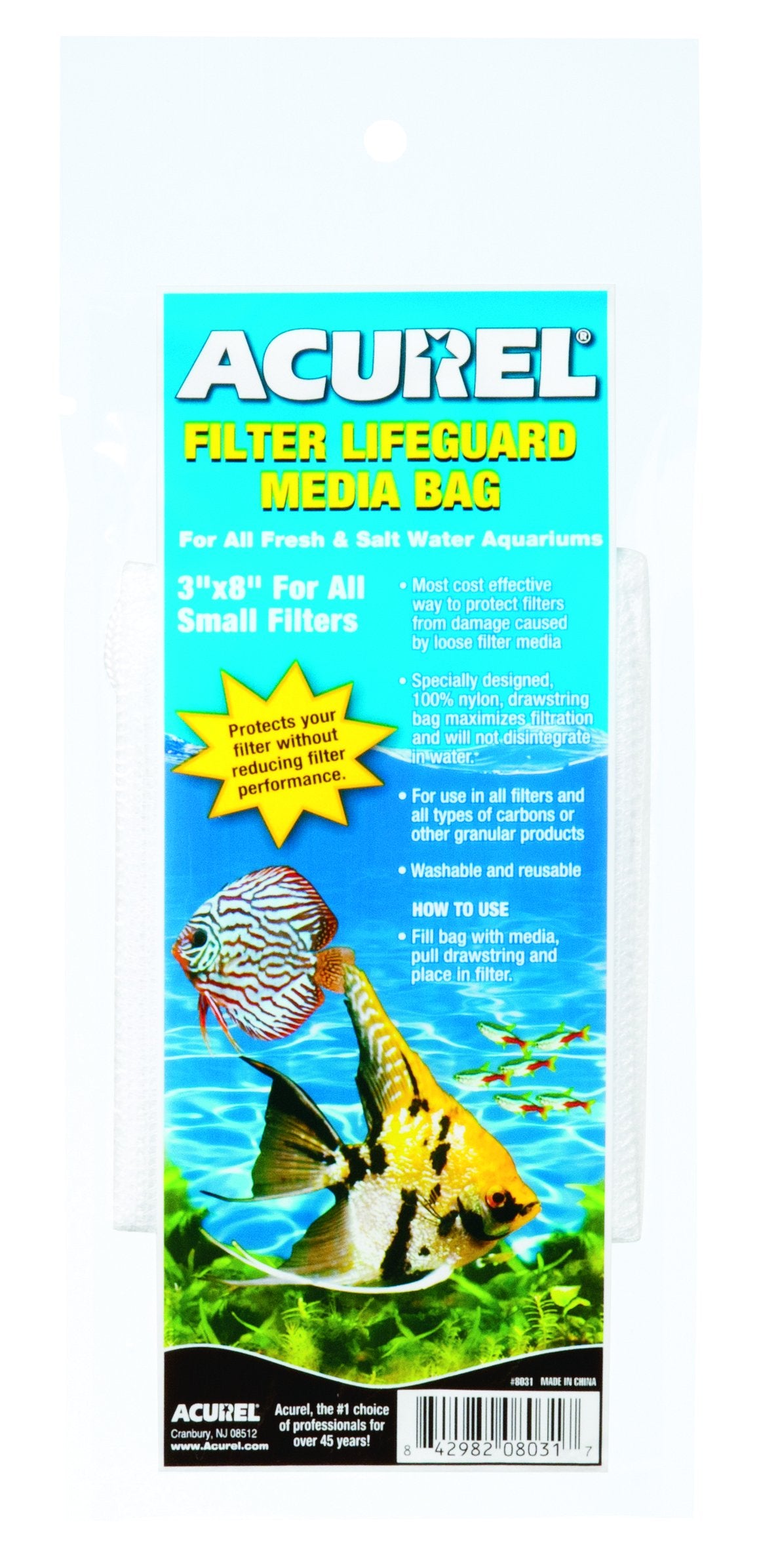Acurel Llc Filter Drawstring Lifeguard Media Bag, 3-Inch By 8-Inch