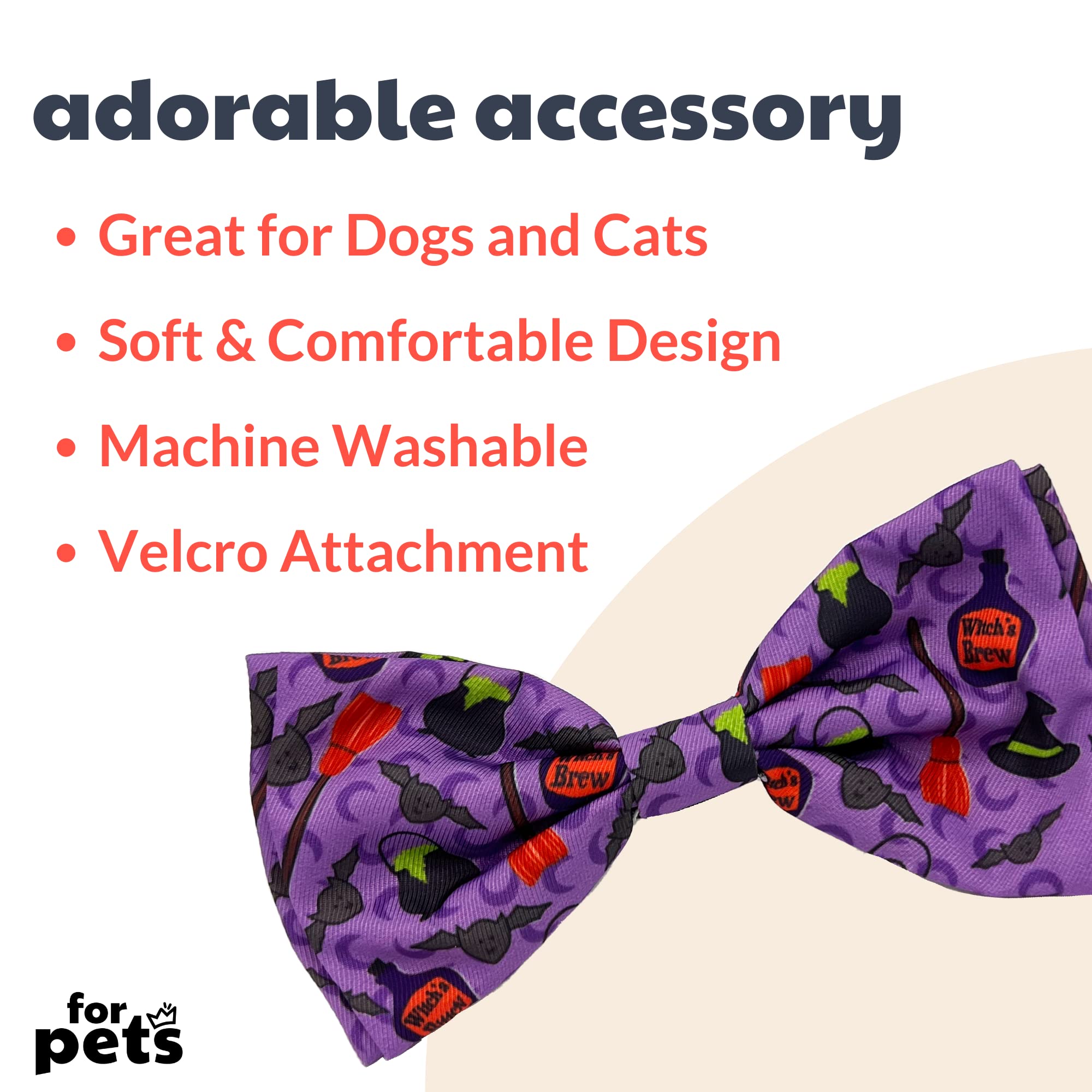 Huxley & Kent Bow Tie For Pets | Witch'S Brew (Small) | Halloween Bow Tie Collar Attachment | Fun Bow Ties For Dogs & Cats | Cute, Comfortable, And Durable | H&K Bow Tie