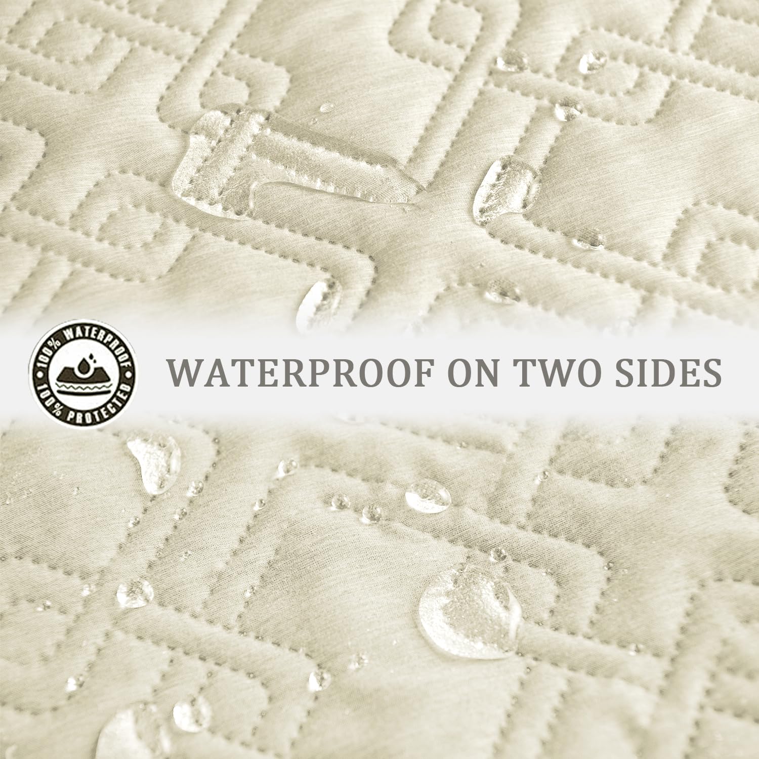 Fuguitex Waterproof Dog Bed Cover Dog Blanket For Pet Furniture Bed Couch Sofa Reversible Linen Texture(30''*53'',Cream+ Cream)