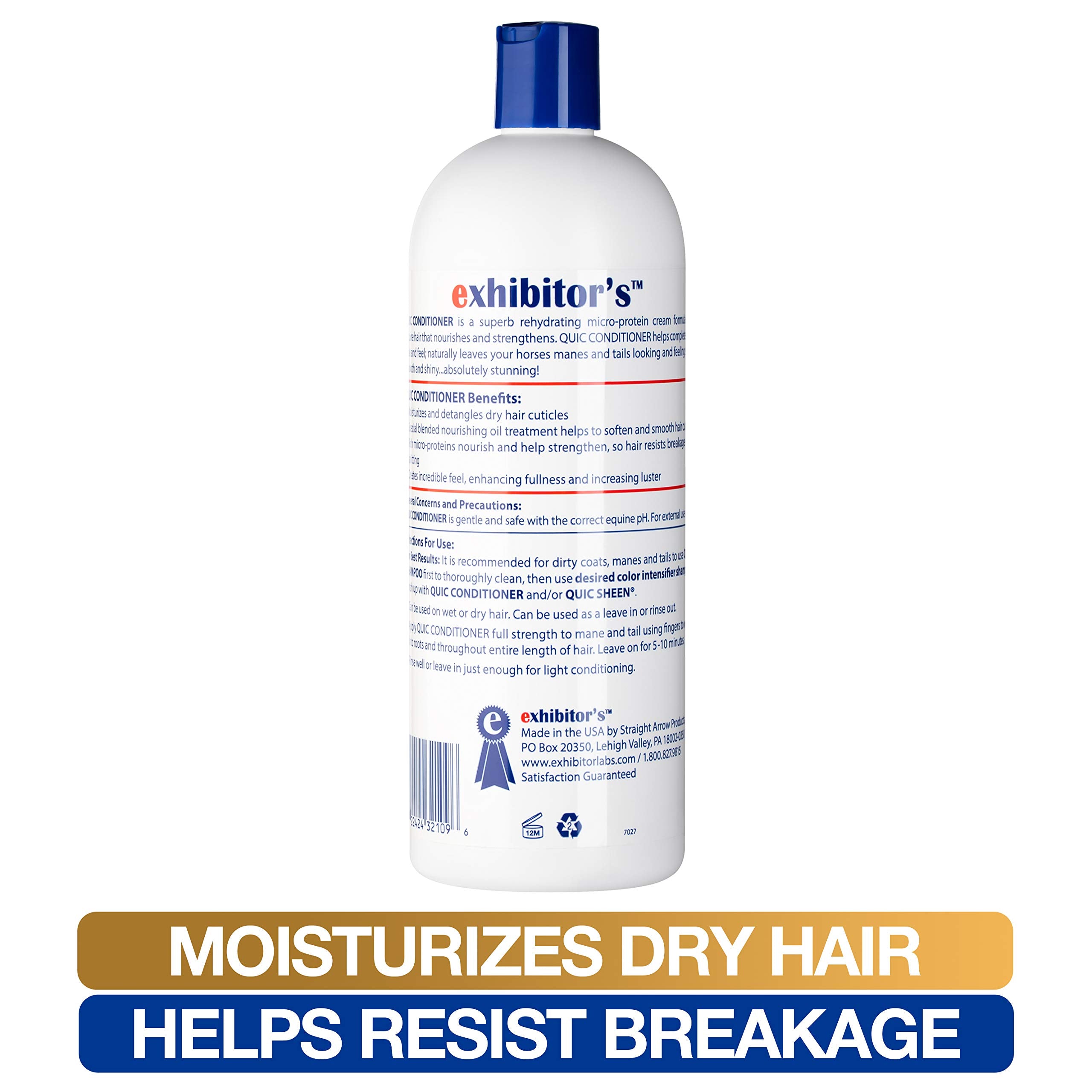 Exhibitor'S Quic Conditioner 32 Oz For All Coat Colors, White