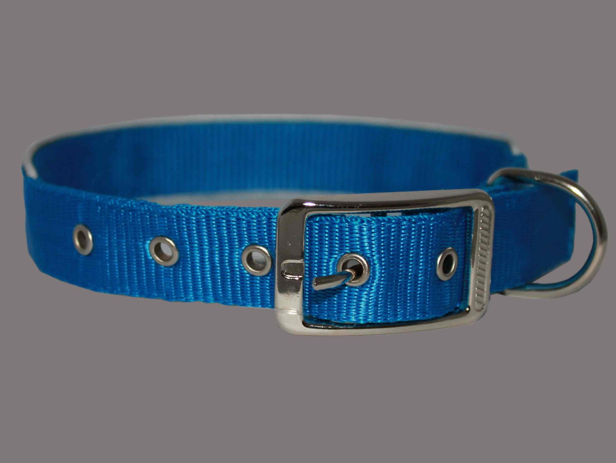 Reflective Dog Collar Double Nylon 3/4' Wide Fits 13.5'-16.5' Neck Poodle, Spaniel, Puppies