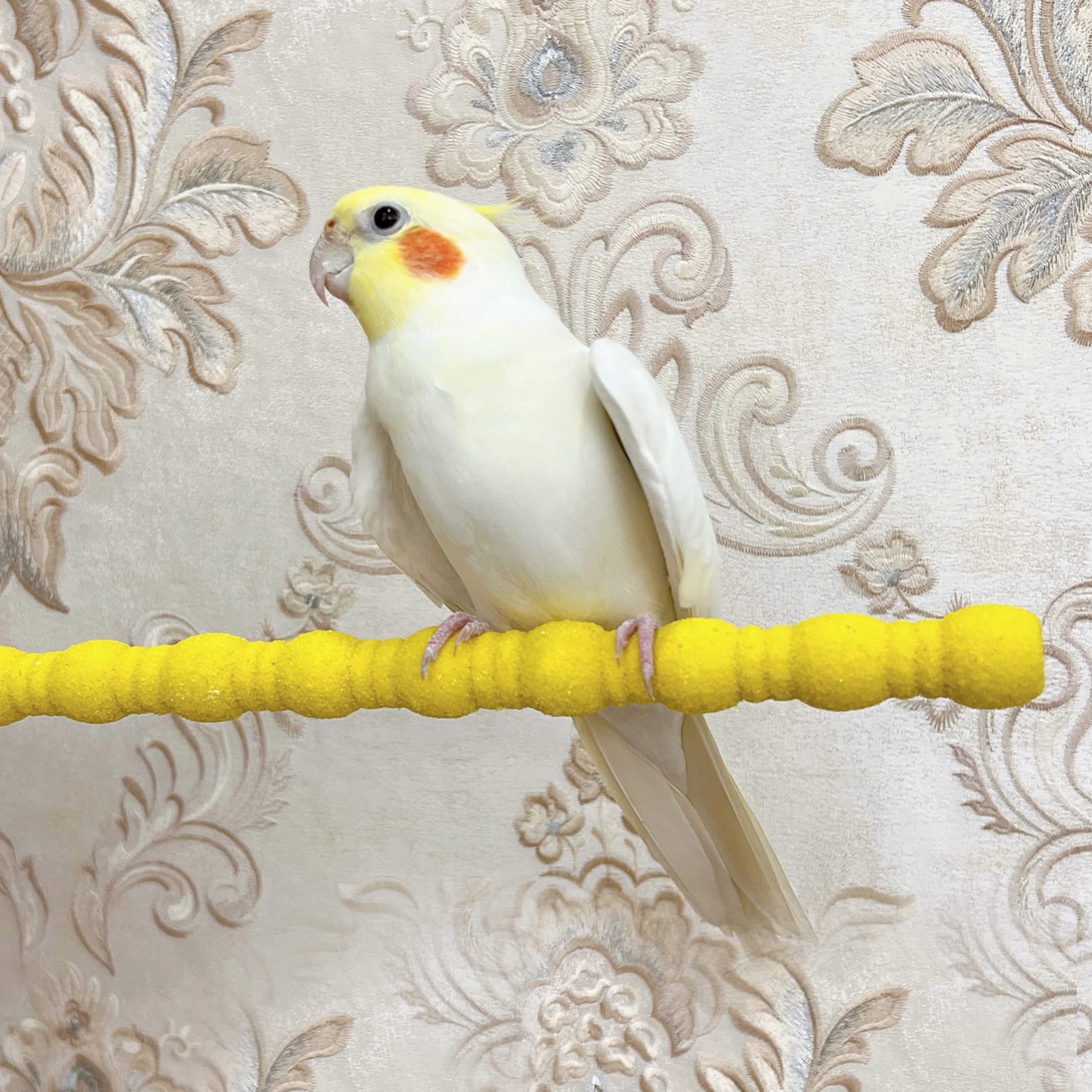 Kathson 4 Pcs Bird Perch Stand Toy Wood Parrot Perch Stand Platform Paw Grinding Rough-Surfaced Chew Toys Cage Accessories Exercise Toys For Budgies Parakeet Cockatiel Conure Hamster