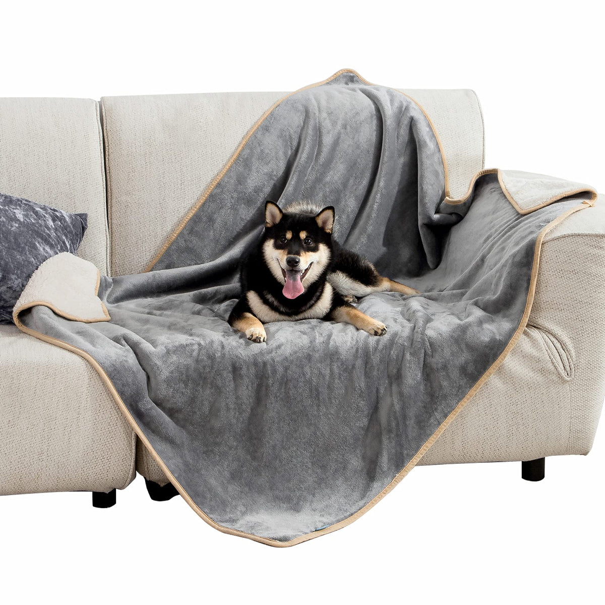 Bedsure Waterproof Dog Blankets For Large Dogs - Large Cat Blanket Washable For Couch Protection, Sherpa Fleece Puppy Blanket, S