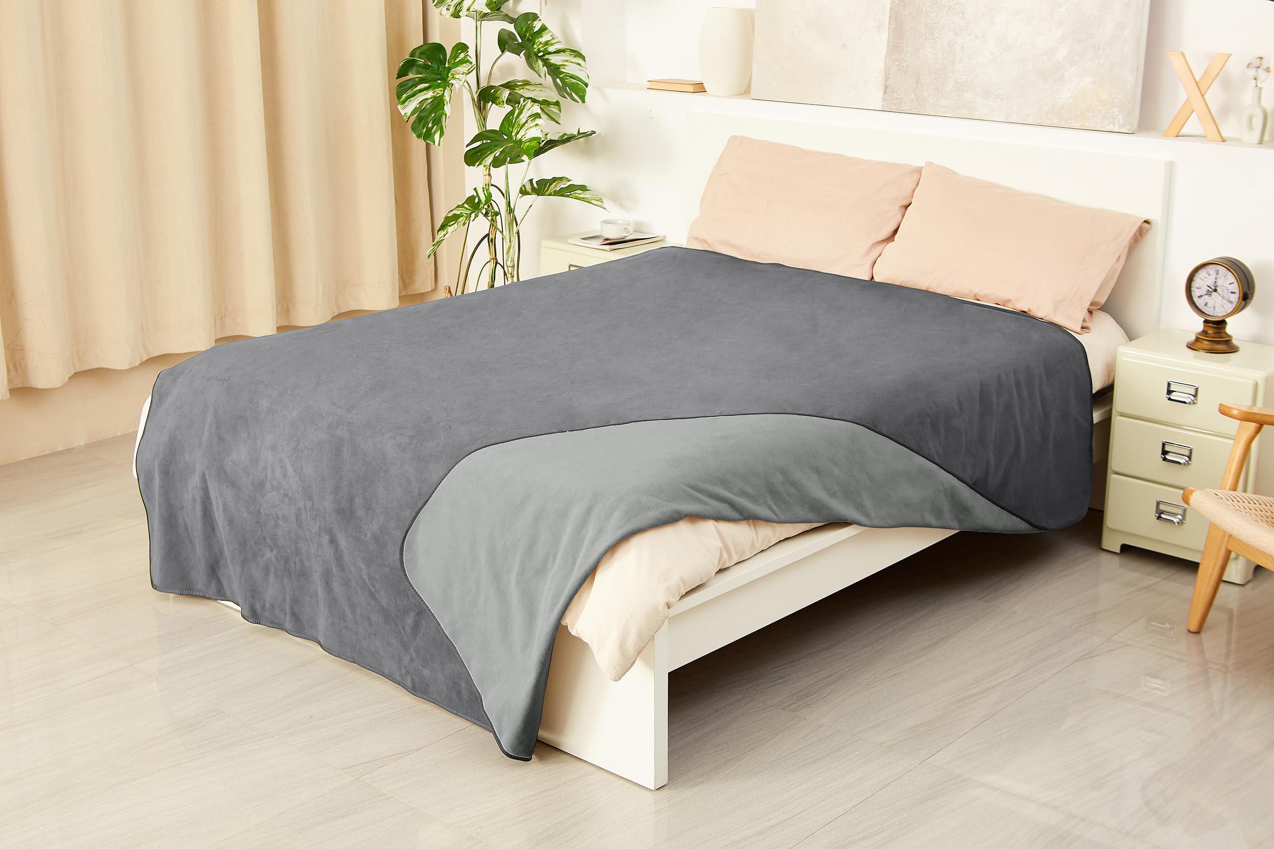 Catalonia Waterproof Blanket For Adults & Pets, Reversible Fleece Bed Sofa Cover, Washable Furniture Protector For Couch, Sofa, 