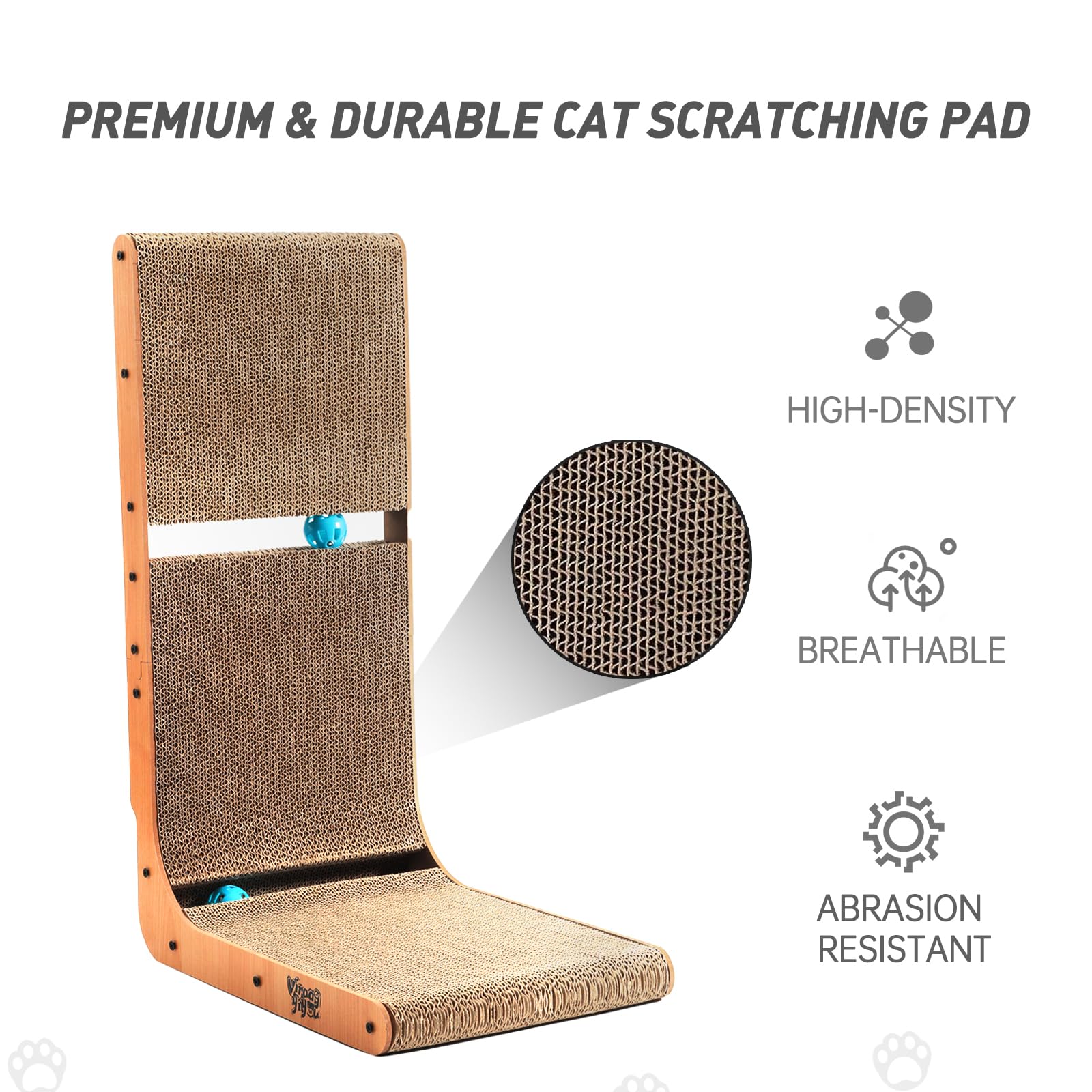 Viraagyiyou Cat Scratcher, Vertical Cat Scratching Board, 23.6 Inch L Shape Cat Scratch Pads Wall Mount Cat Scratchers For Indoo