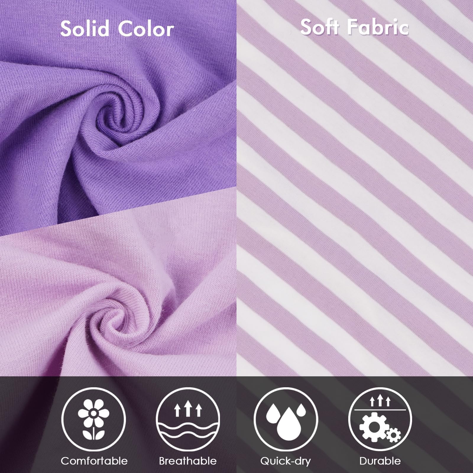 3 Pack M-Purple Striped Dog T Shirt For Small Dogs,Medium Sleeveless Dachshund Tee For Rainy Weather,Keep Body Heat After Runing