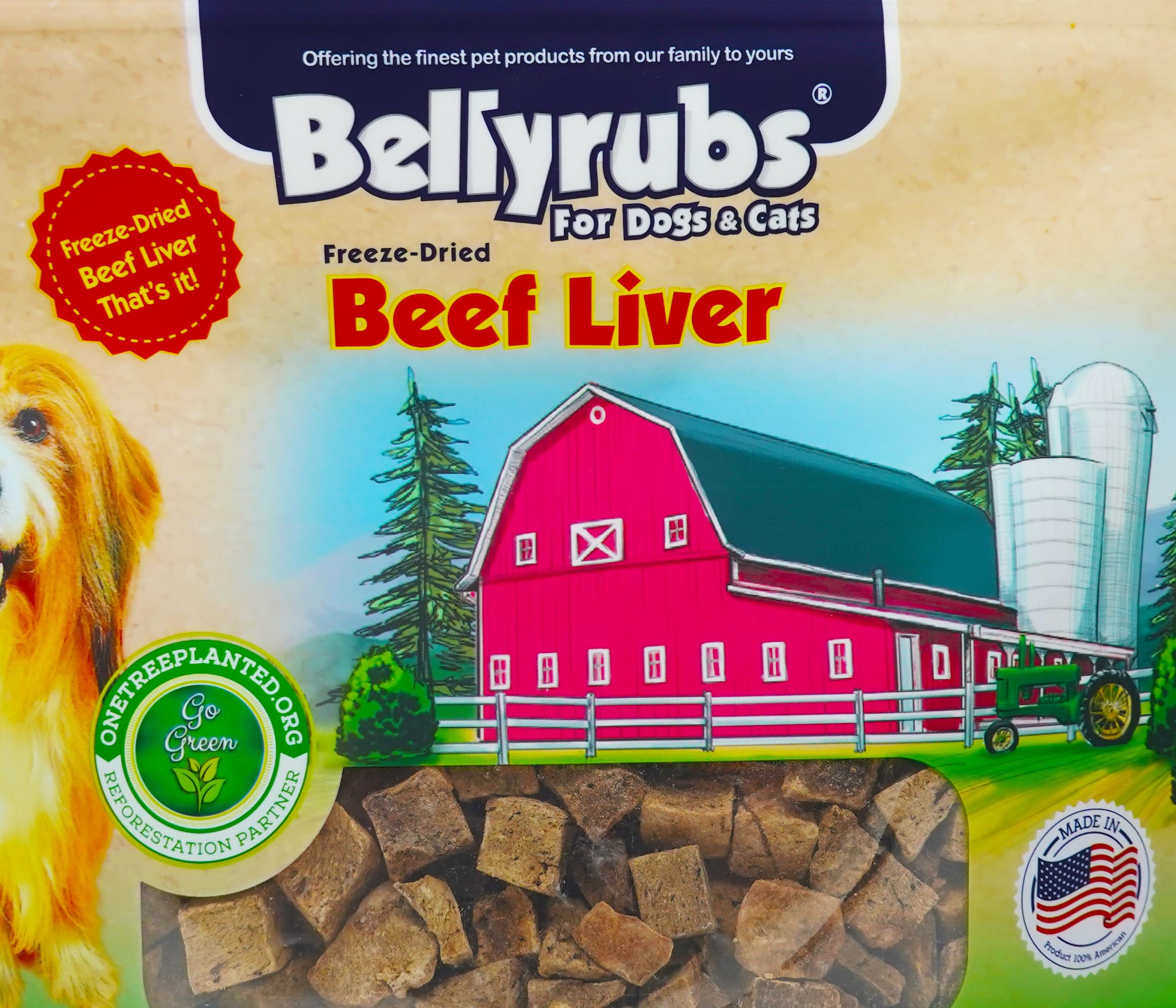 Bellyrubs Freeze-Dried Beef Liver Treats for Dogs, All-Natural, High Protein, 14oz, Gluten & Grain Free, Made in USA