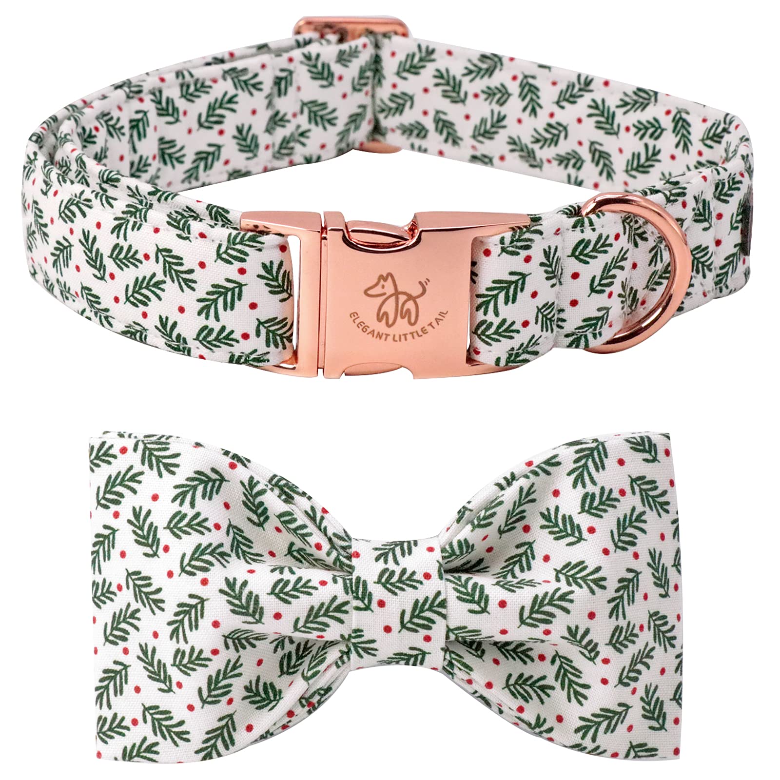Elegant Little Tail Dog Collar With Bow, Soft And Comfy Bowtie Christmas Dog Collar, Adjustable Pet Gift Puppy Collars For X-Small Dogs And Cats