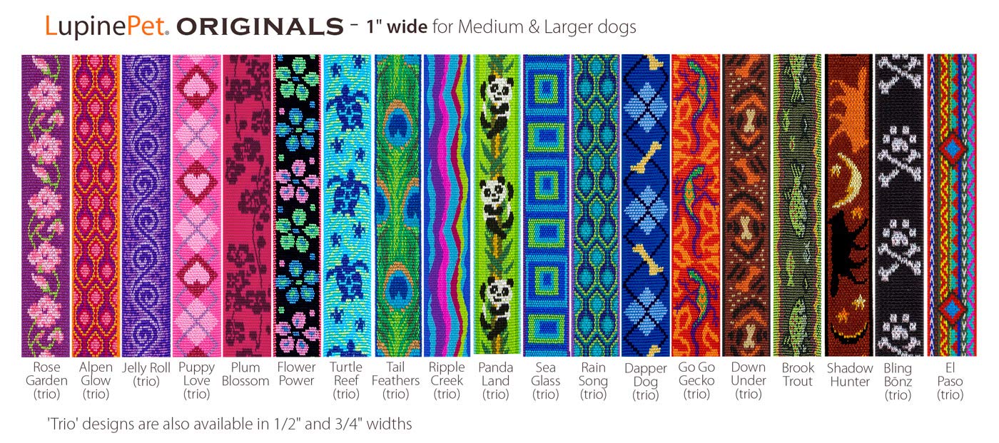 Martingale Large Dog Collar By Lupine 1'' Wide El Paso Design Adjusts 19'' To 27''