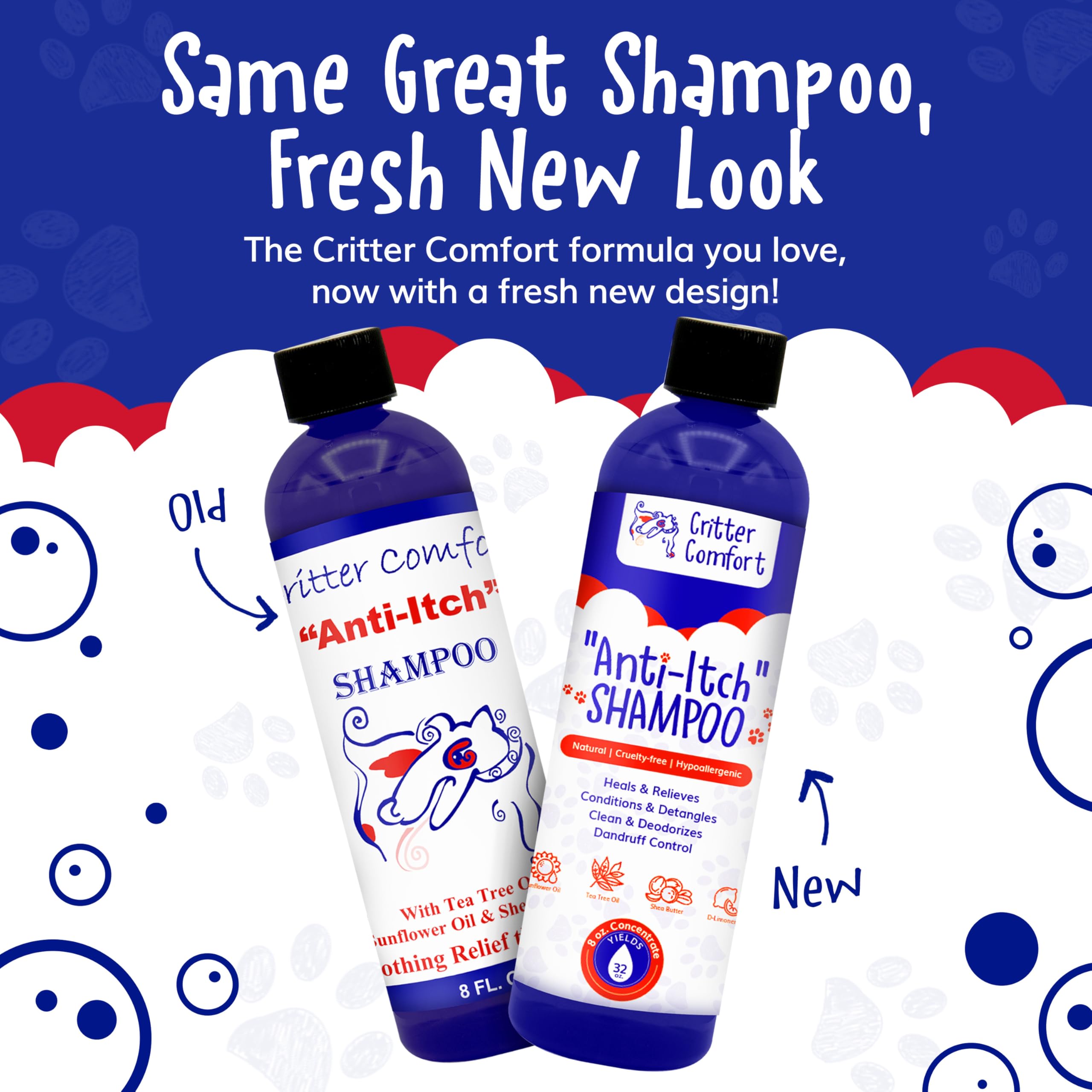 Natural Dog Shampoo For Dry Itchy Sensitive Skin- Allergy Relief Formula. Dog Bath For Smelly Dogs With Tea Tree Oil That Soothe