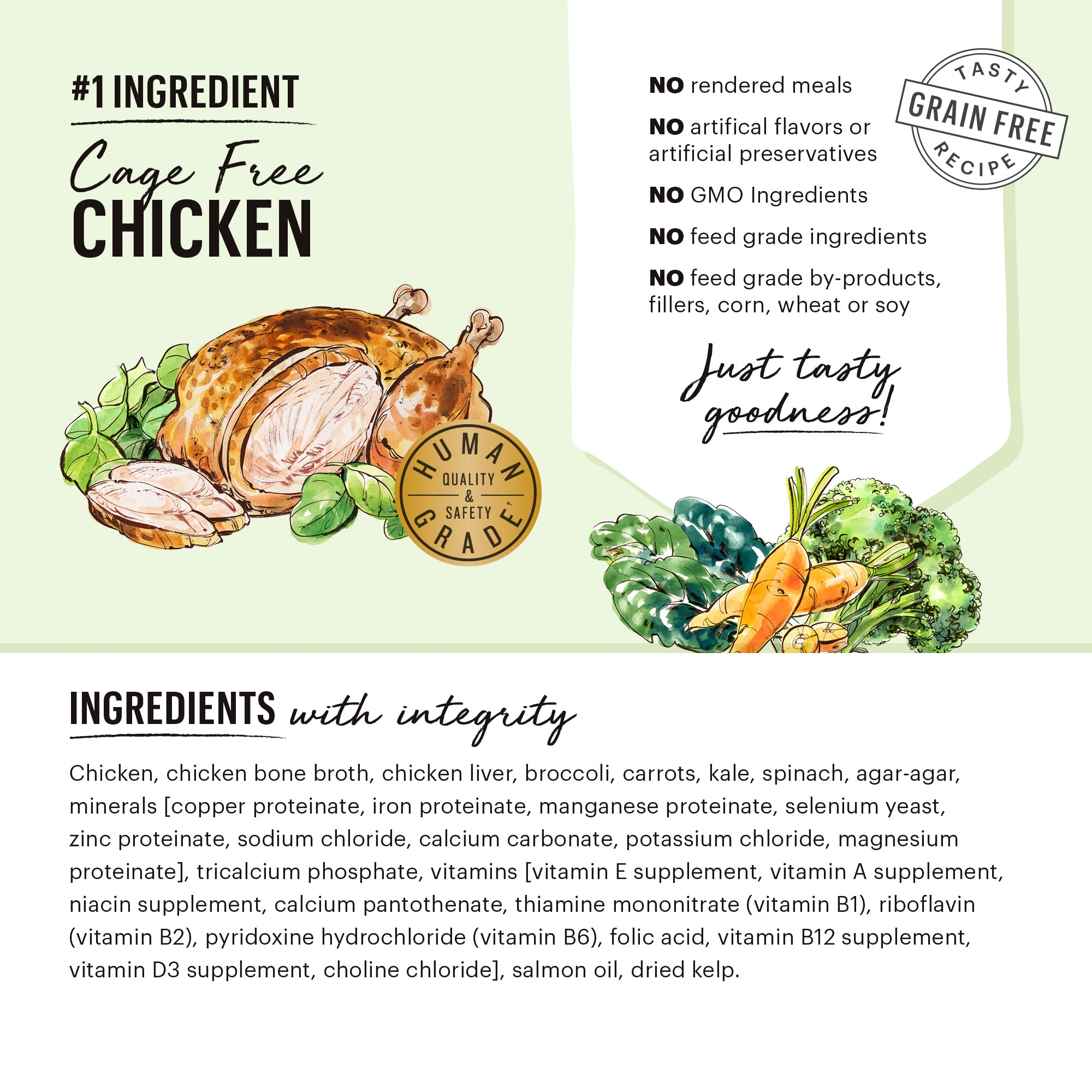 The Honest Kitchen Butcher Block Pt  : Chicken & Super Greens Wet Dog Food, 10.5 oz (Pack of 6)