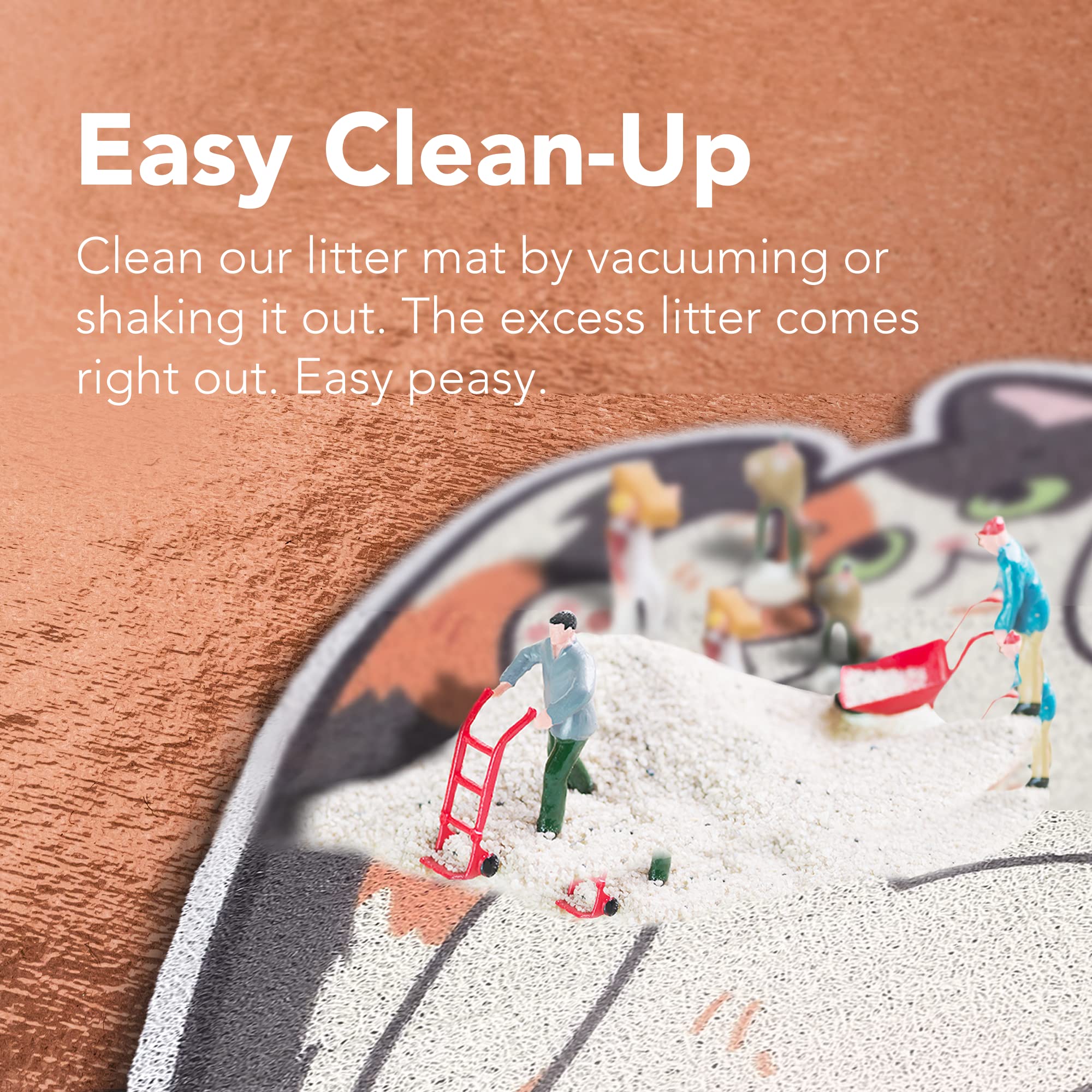 Lukamoo Cute Cat Litter Mat (30X20), Large/L, For Kitty Litter & Cute Cat Litter Box, Litter Trapping Mat (Calico)